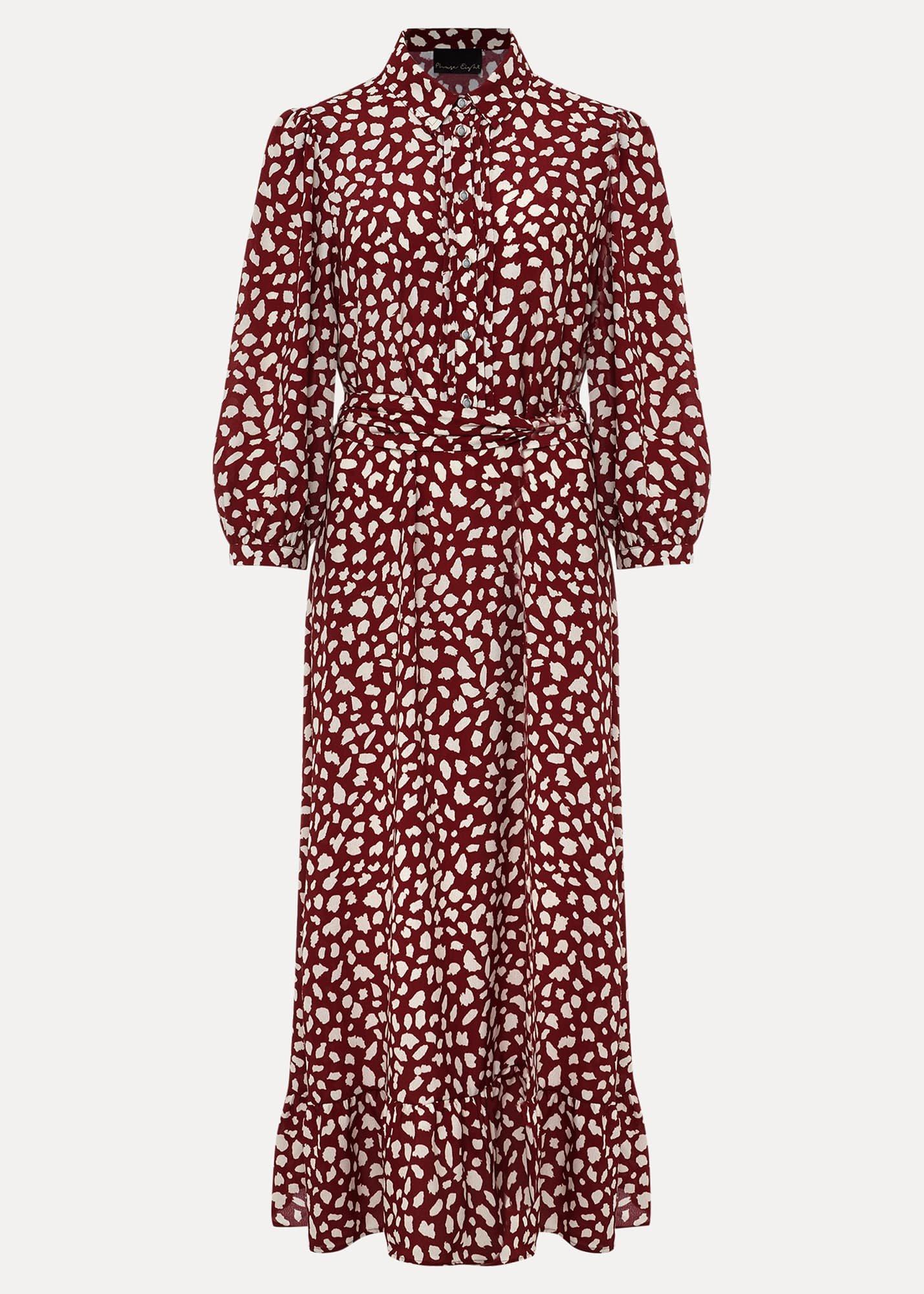 Este Polka Dot Shirt Midi Dress
