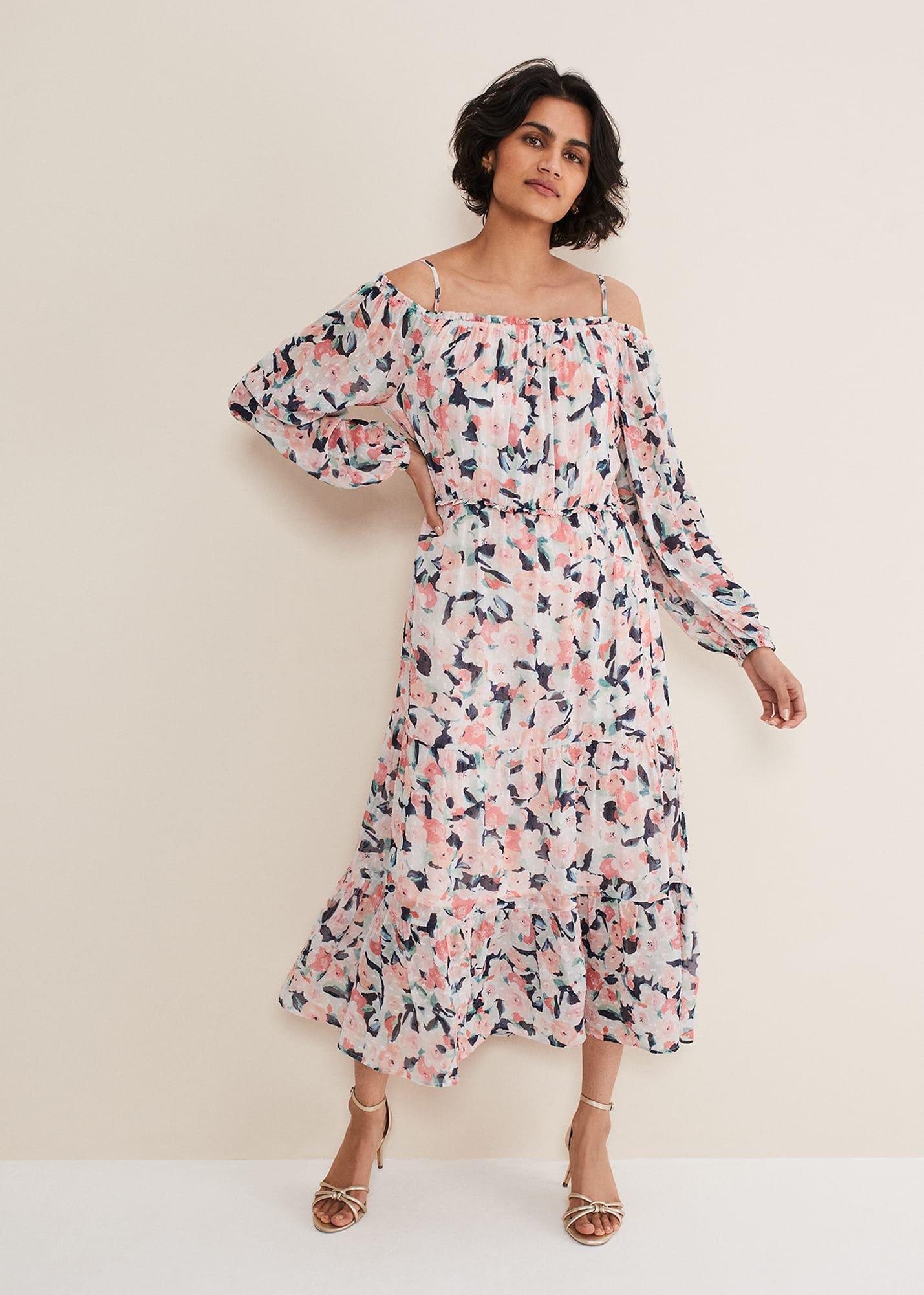 Vicky Off Shoulder Printed Dress