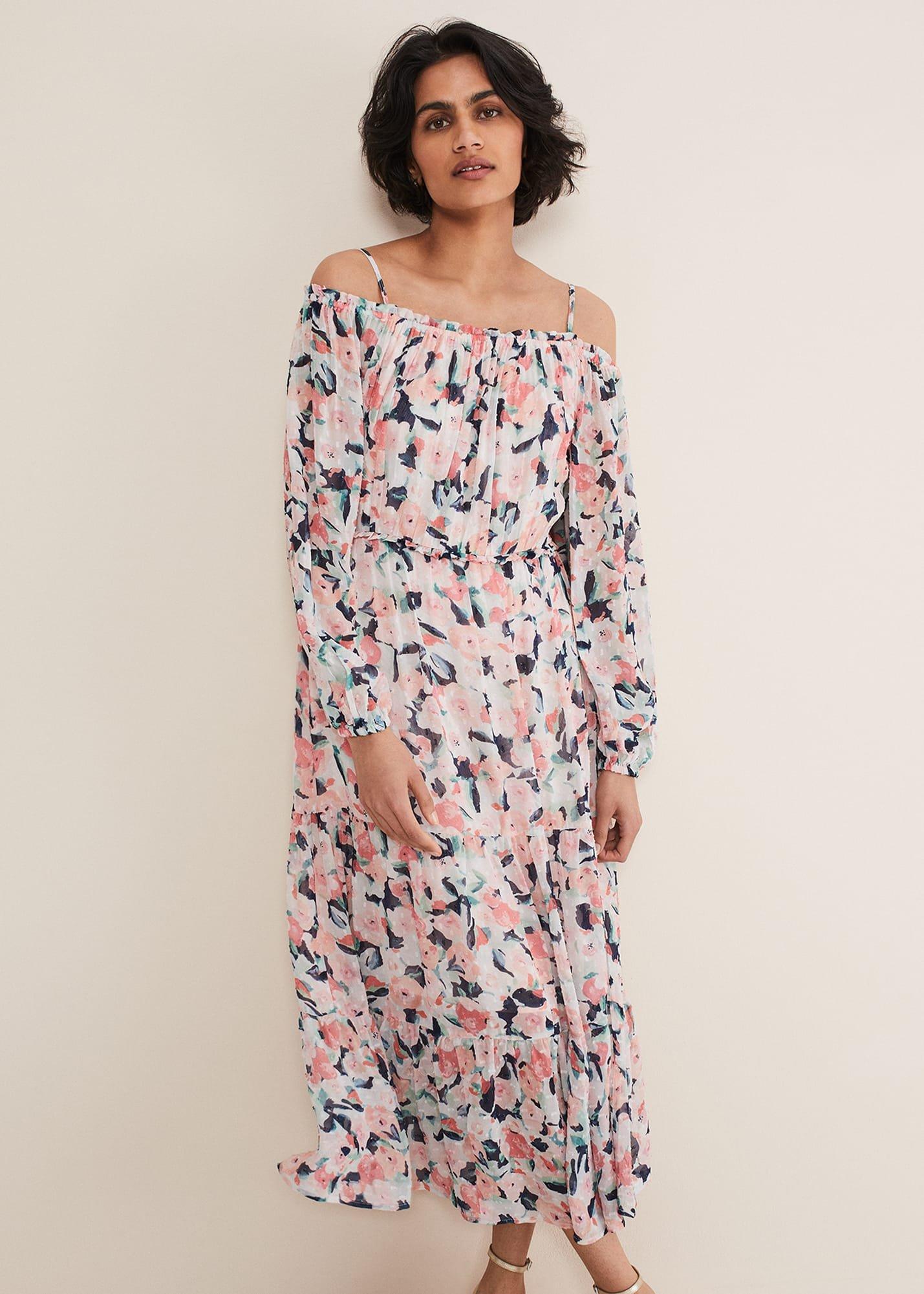 Vicky Off Shoulder Printed Dress
