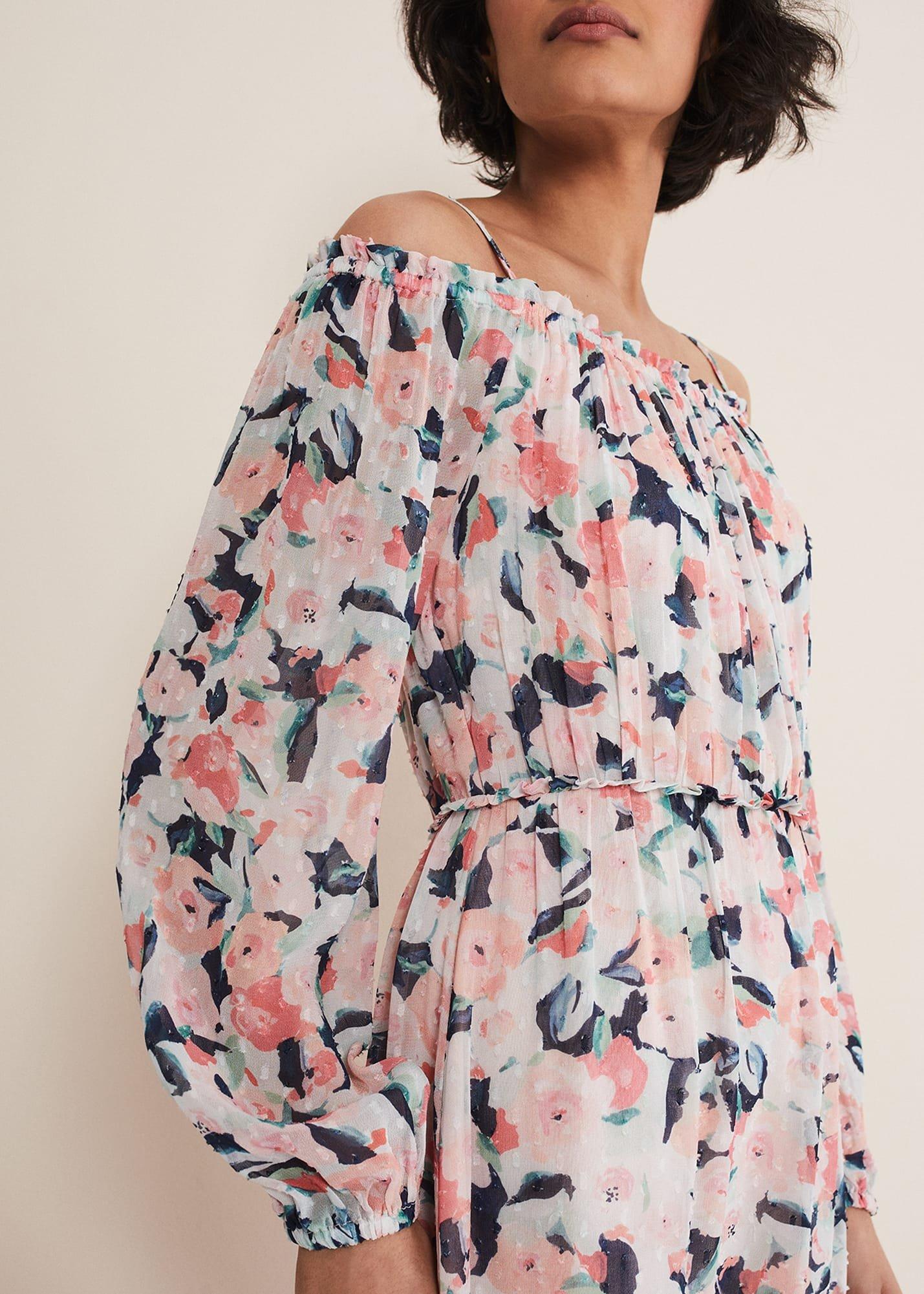 Vicky Off Shoulder Printed Dress