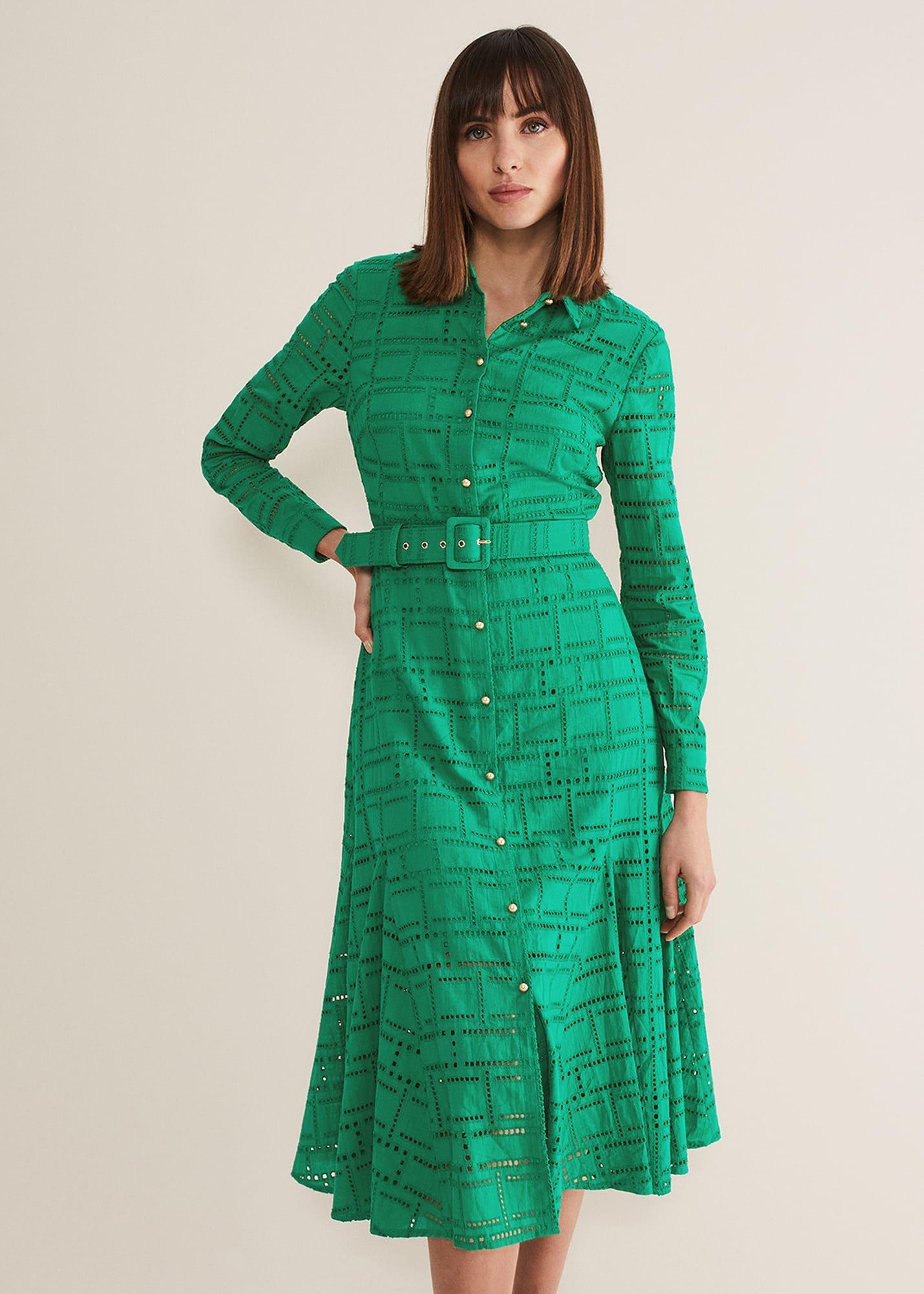 Amalie Broderie Shirt Midi Dress