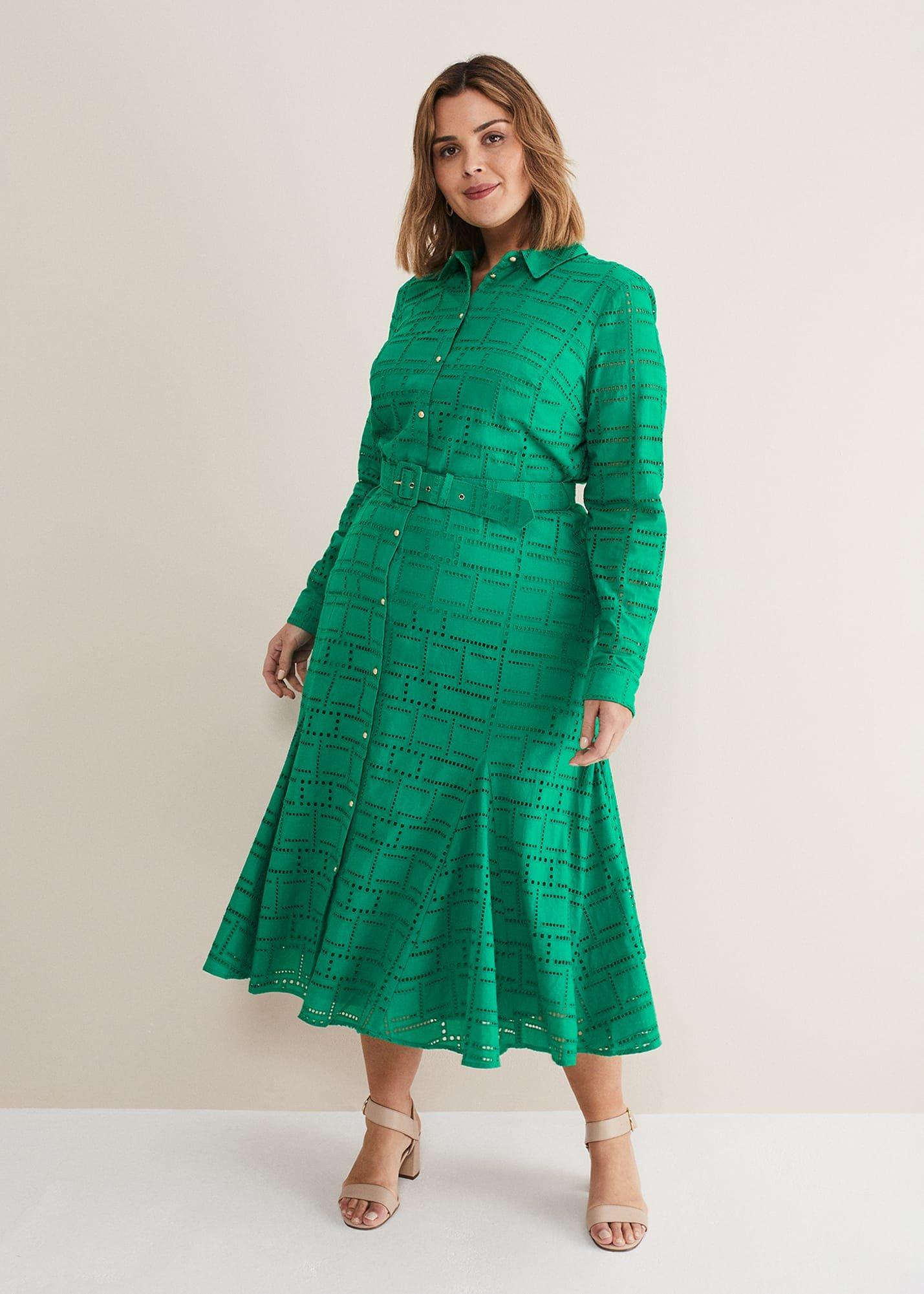 Amalie Broderie Shirt Midi Dress