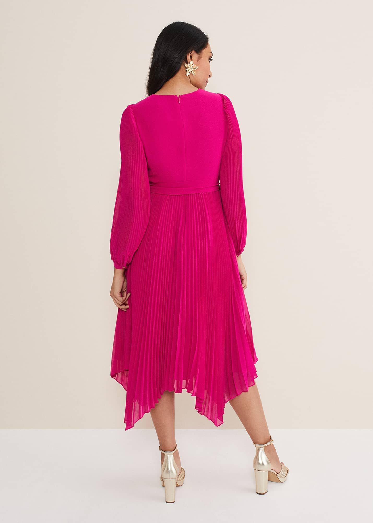 Petite Petra Wrap Pleated Midi Dress