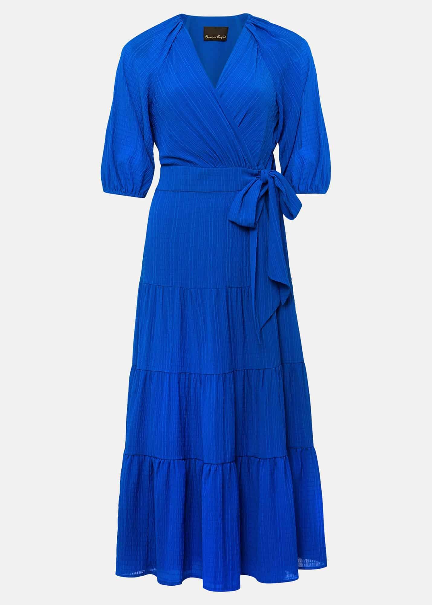 Petite Morven Blue Wrap Midi Dress