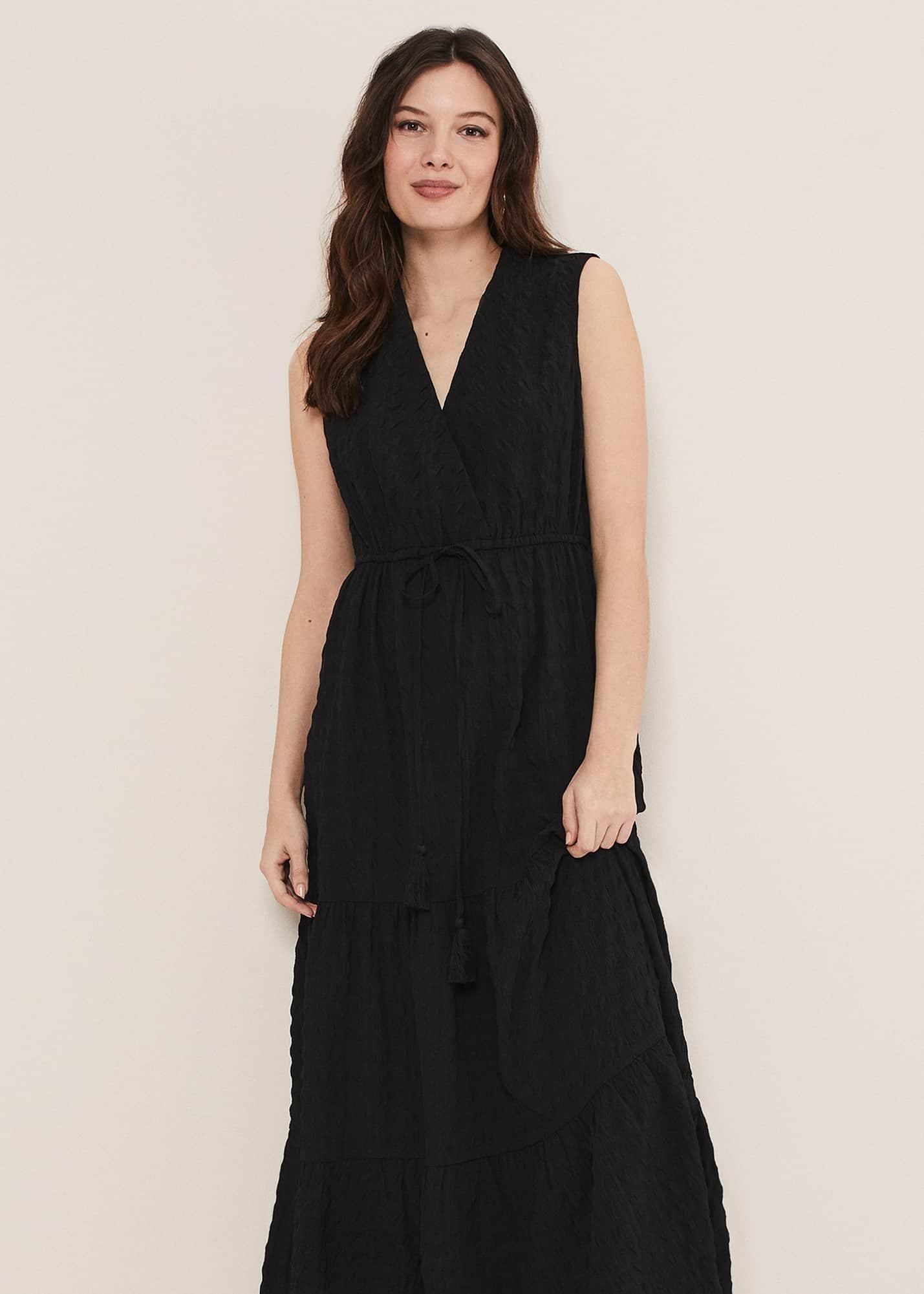 Anika Textured Sleeveless Midi Dress