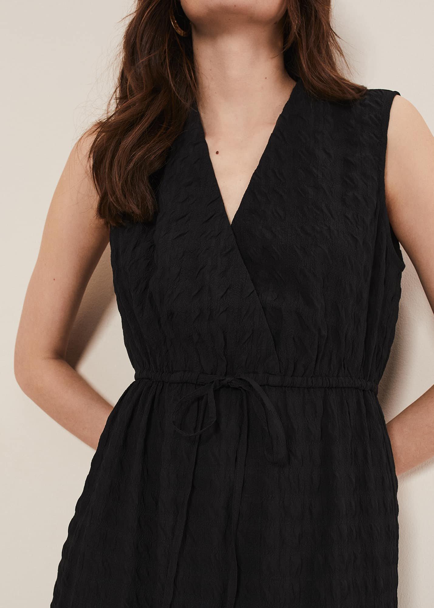 Anika Textured Sleeveless Midi Dress
