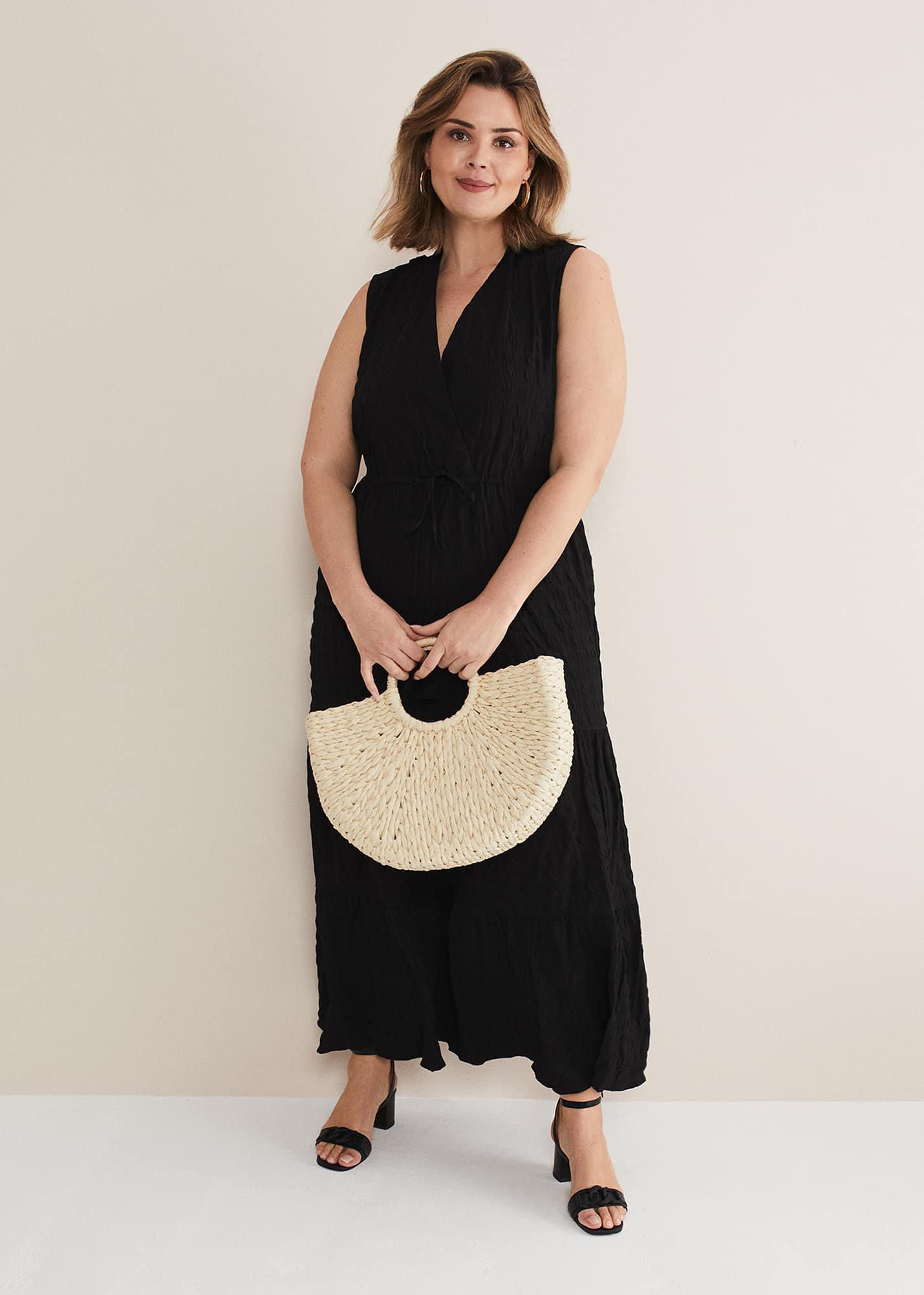 Anika Textured Sleeveless Midi Dress