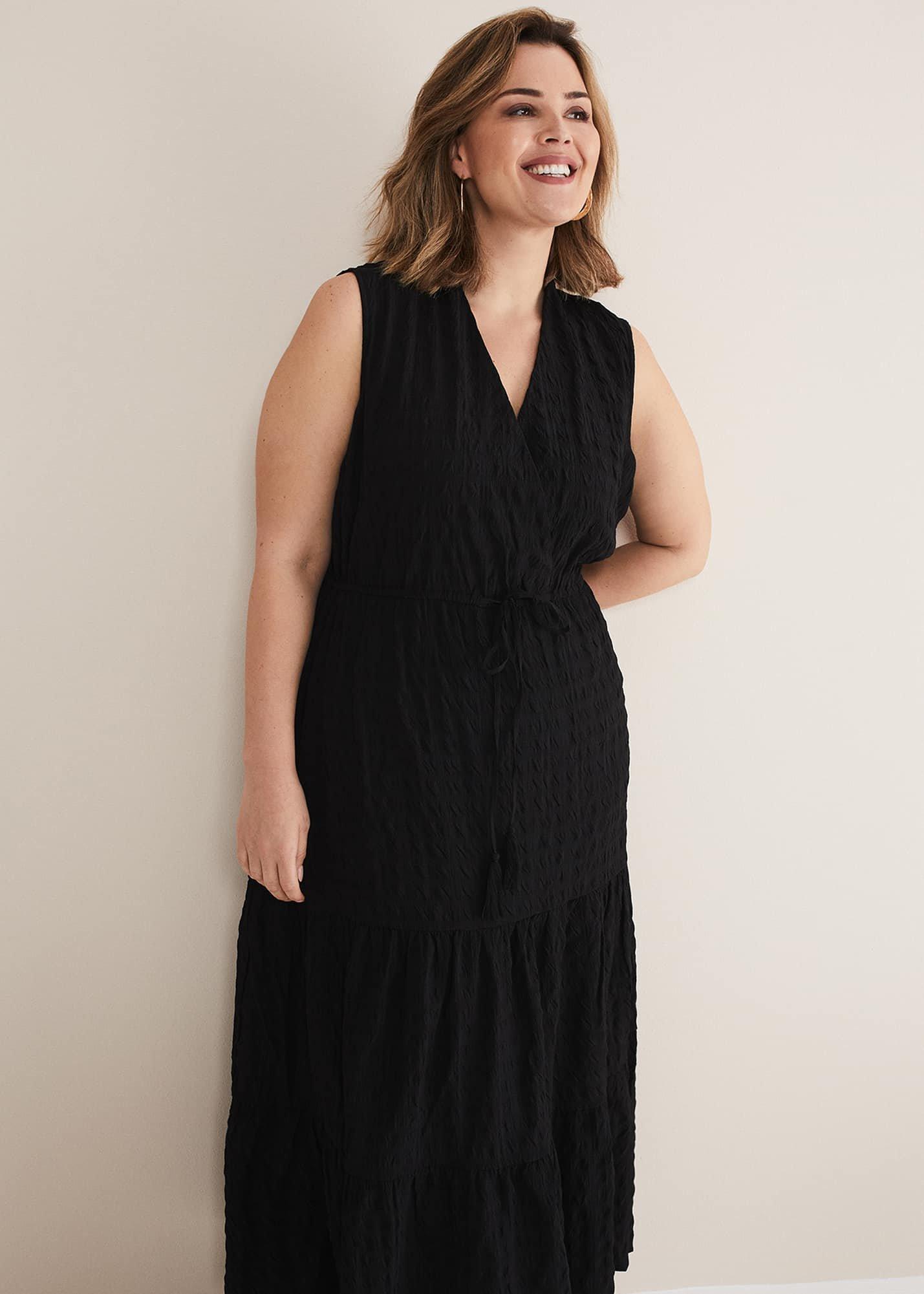 Anika Textured Sleeveless Midi Dress