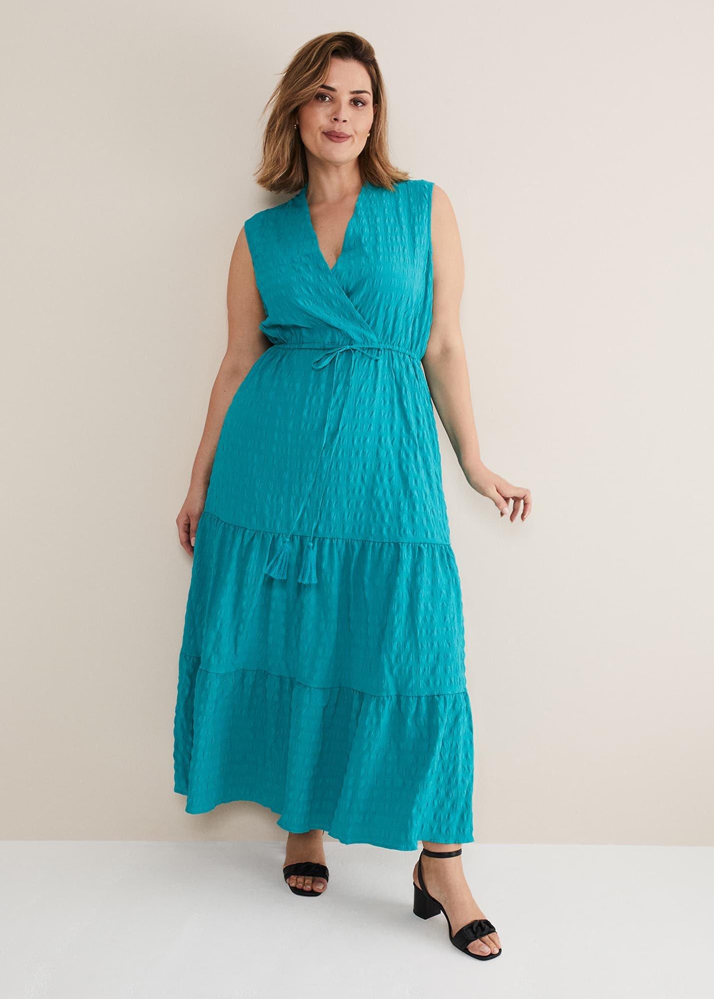 Anika Textured Sleeveless Midi Dress