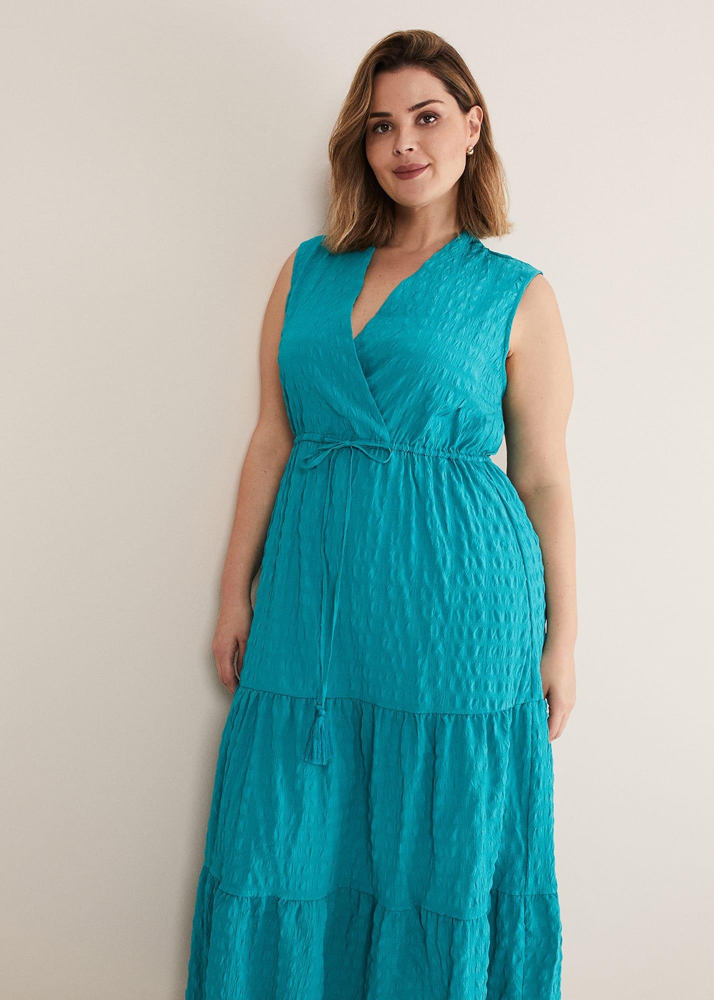 Anika Textured Sleeveless Midi Dress