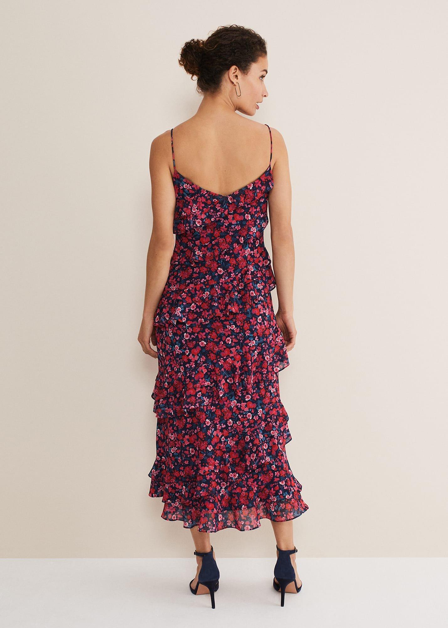 Ballie Floral Ruffled Midi Dress