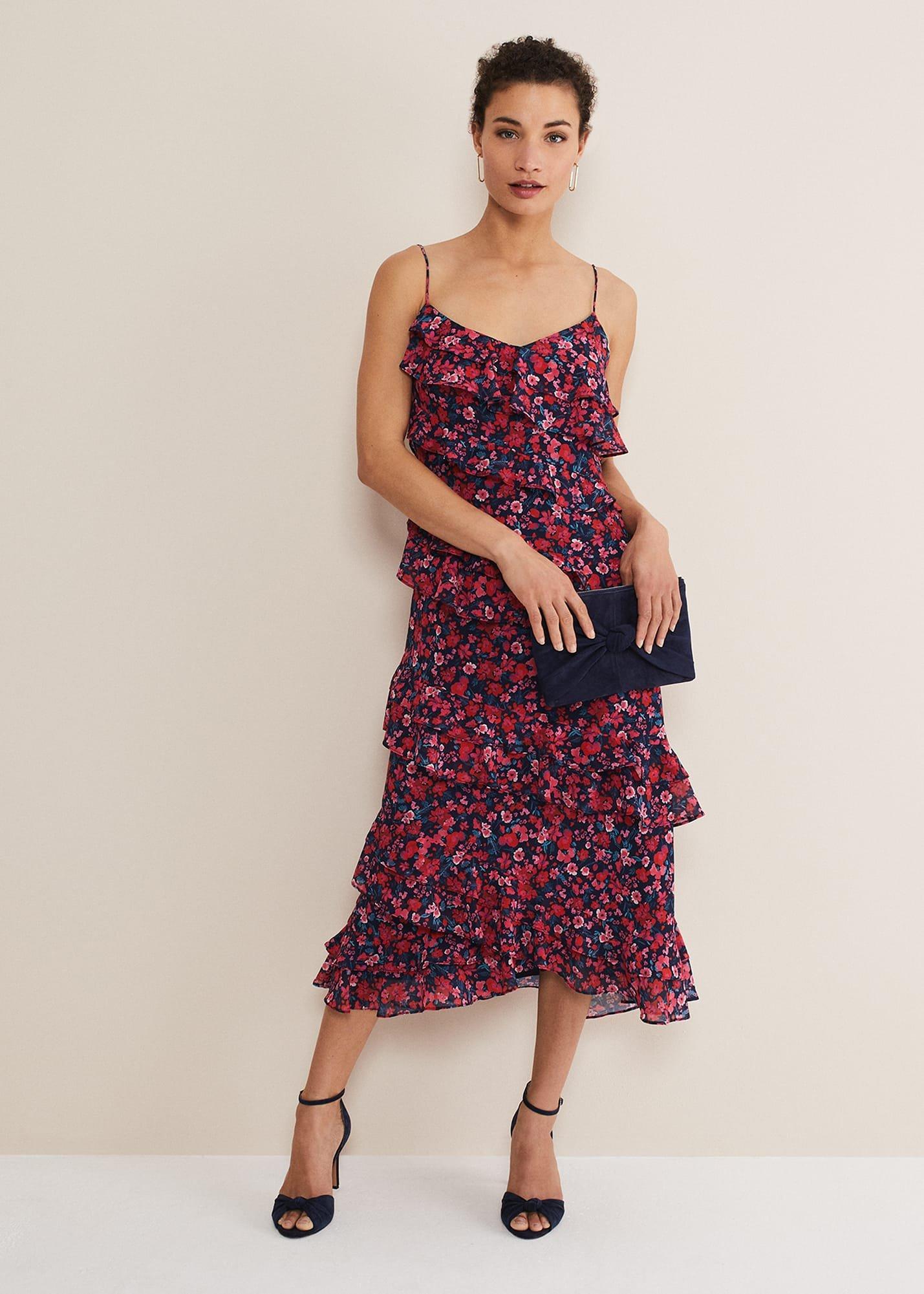 Ballie Floral Ruffled Midi Dress