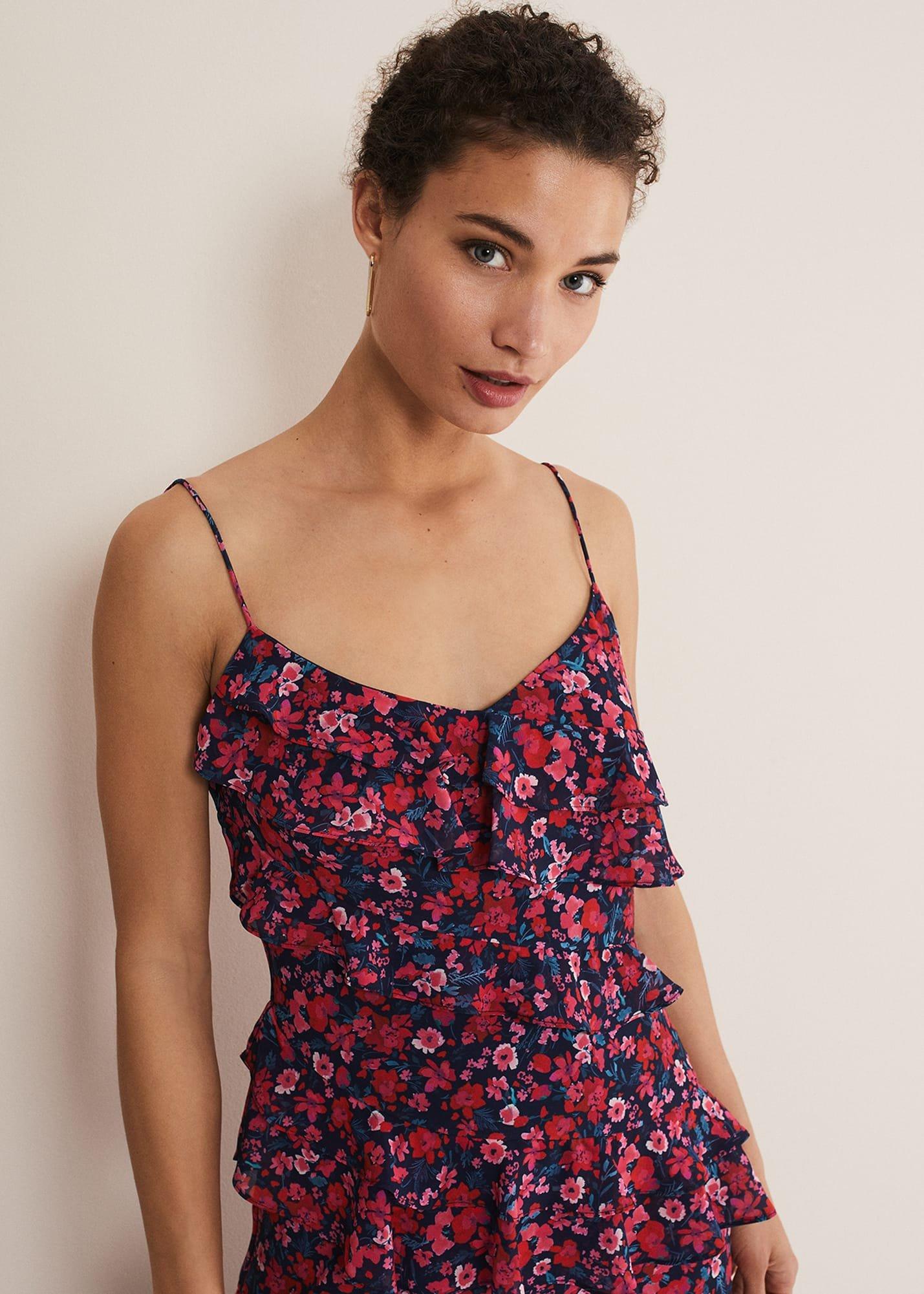 Ballie Floral Ruffled Midi Dress
