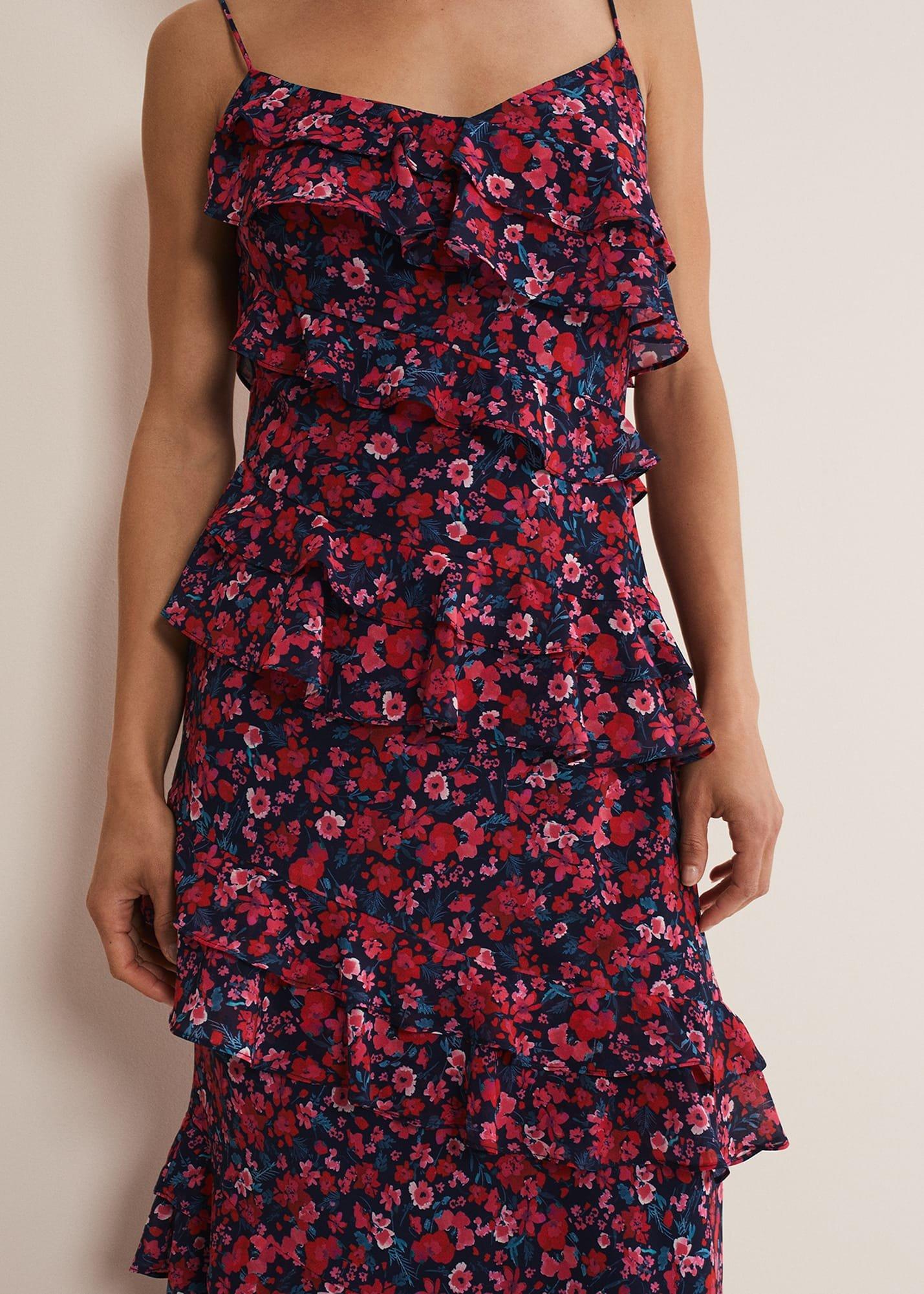 Ballie Floral Ruffled Midi Dress