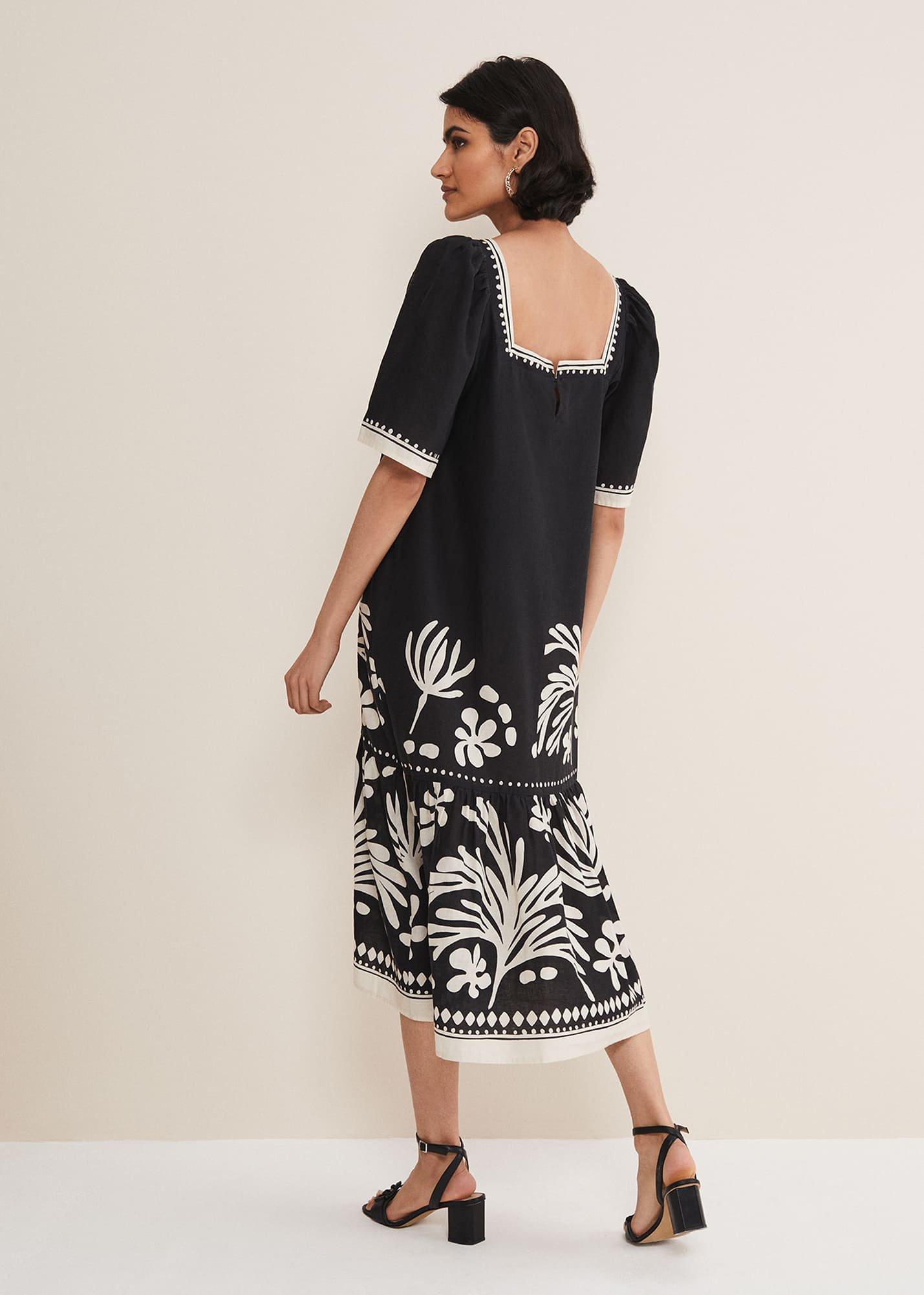 Claria Linen Midi Dress