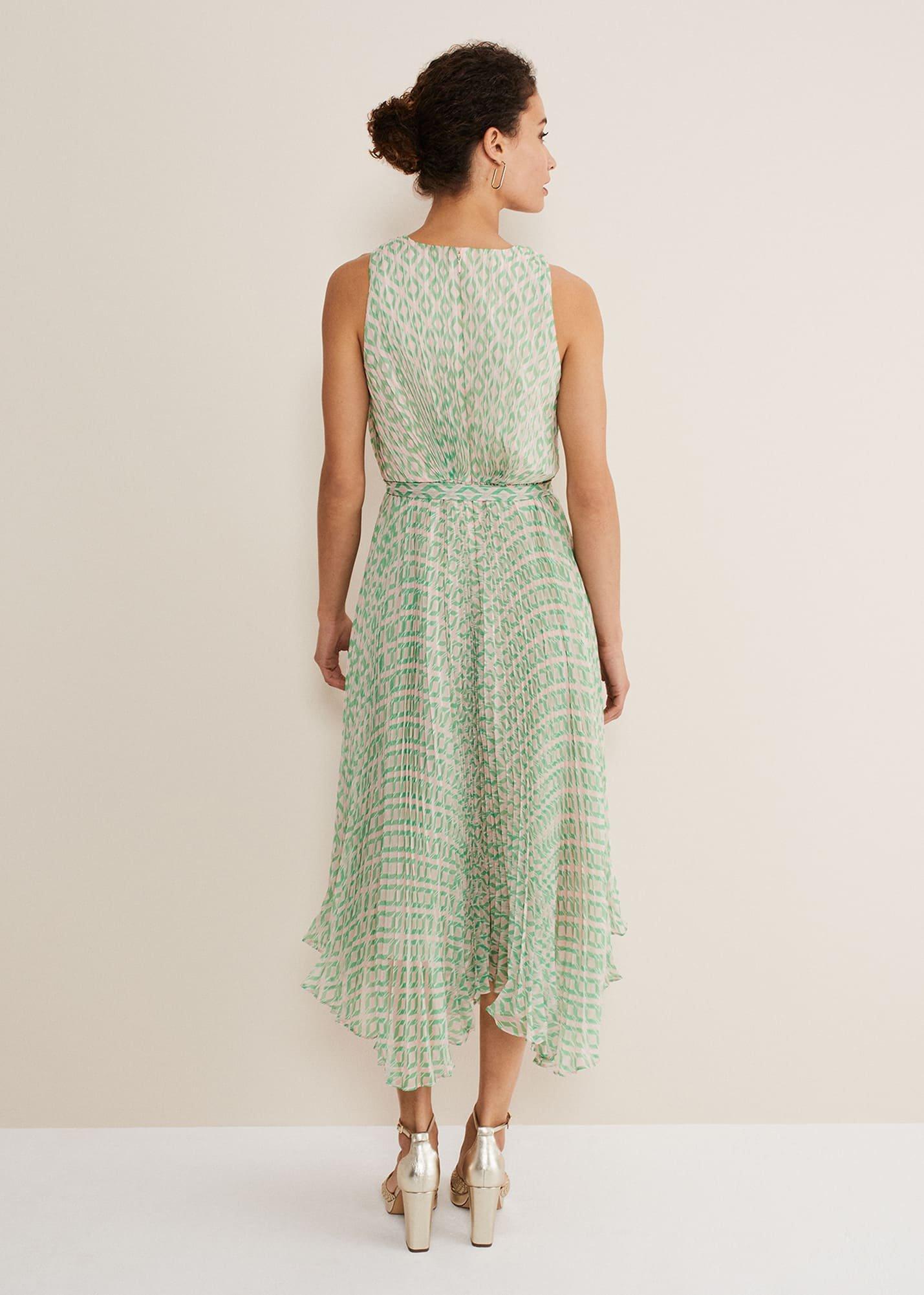 Vanya Diamond Pleated Midi Dress