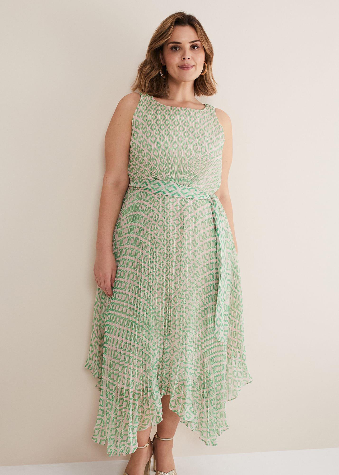 Vanya Diamond Pleated Midi Dress