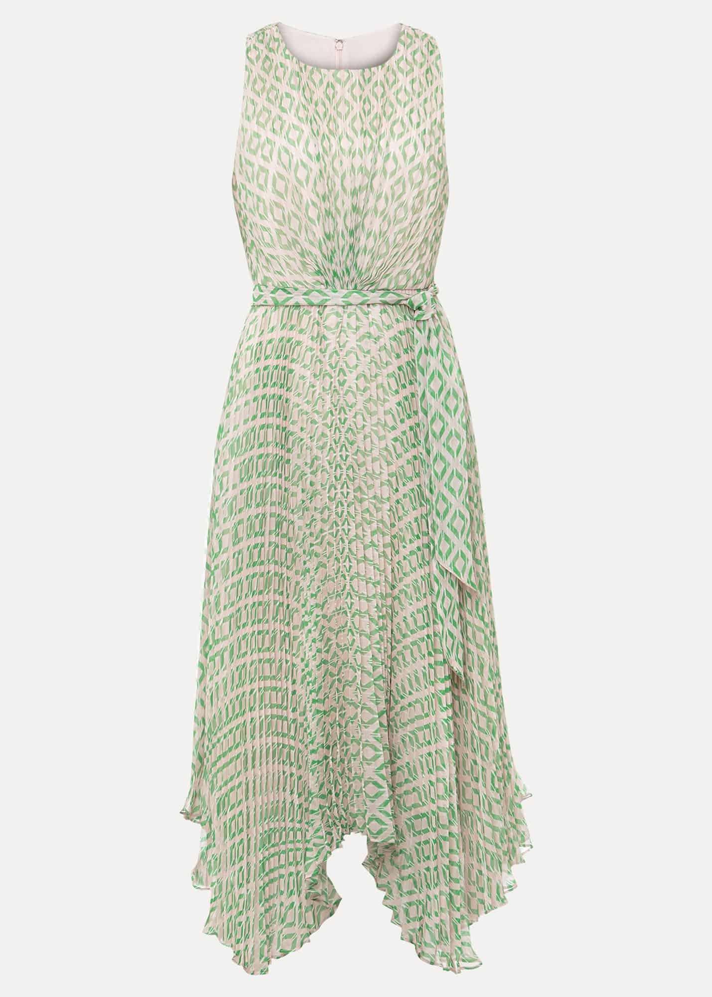 Vanya Diamond Pleated Midi Dress