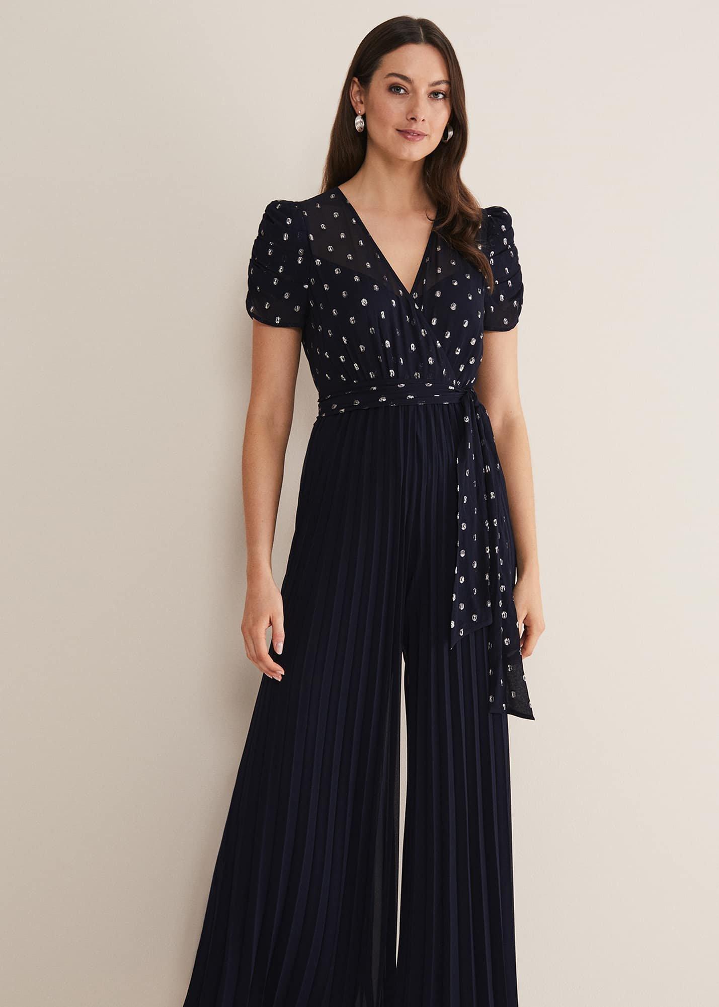 Molli Spot Pleated Jumpsuit