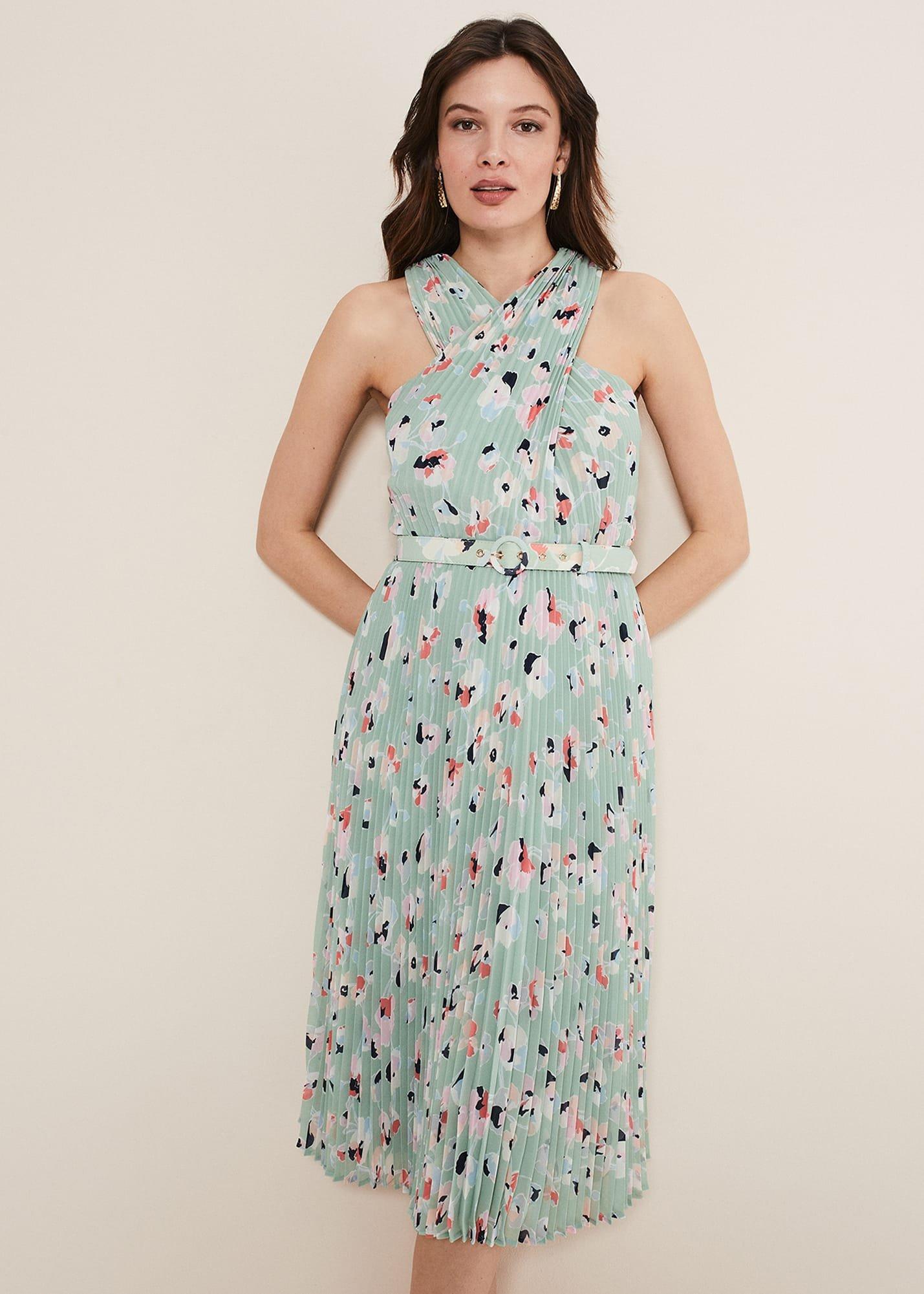 Portia Print Pleated Dress