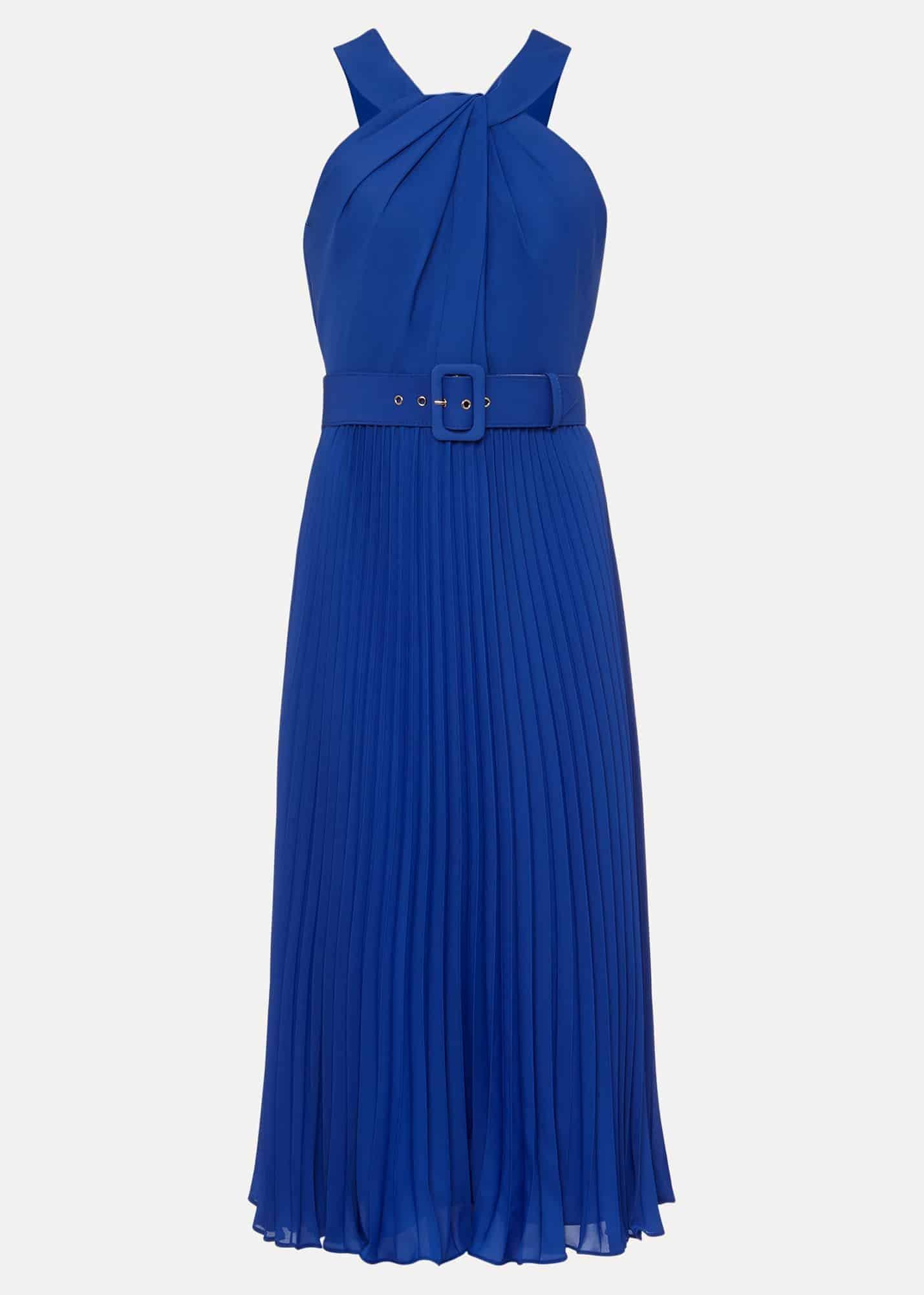Yas Blue Halterneck Midi Dress