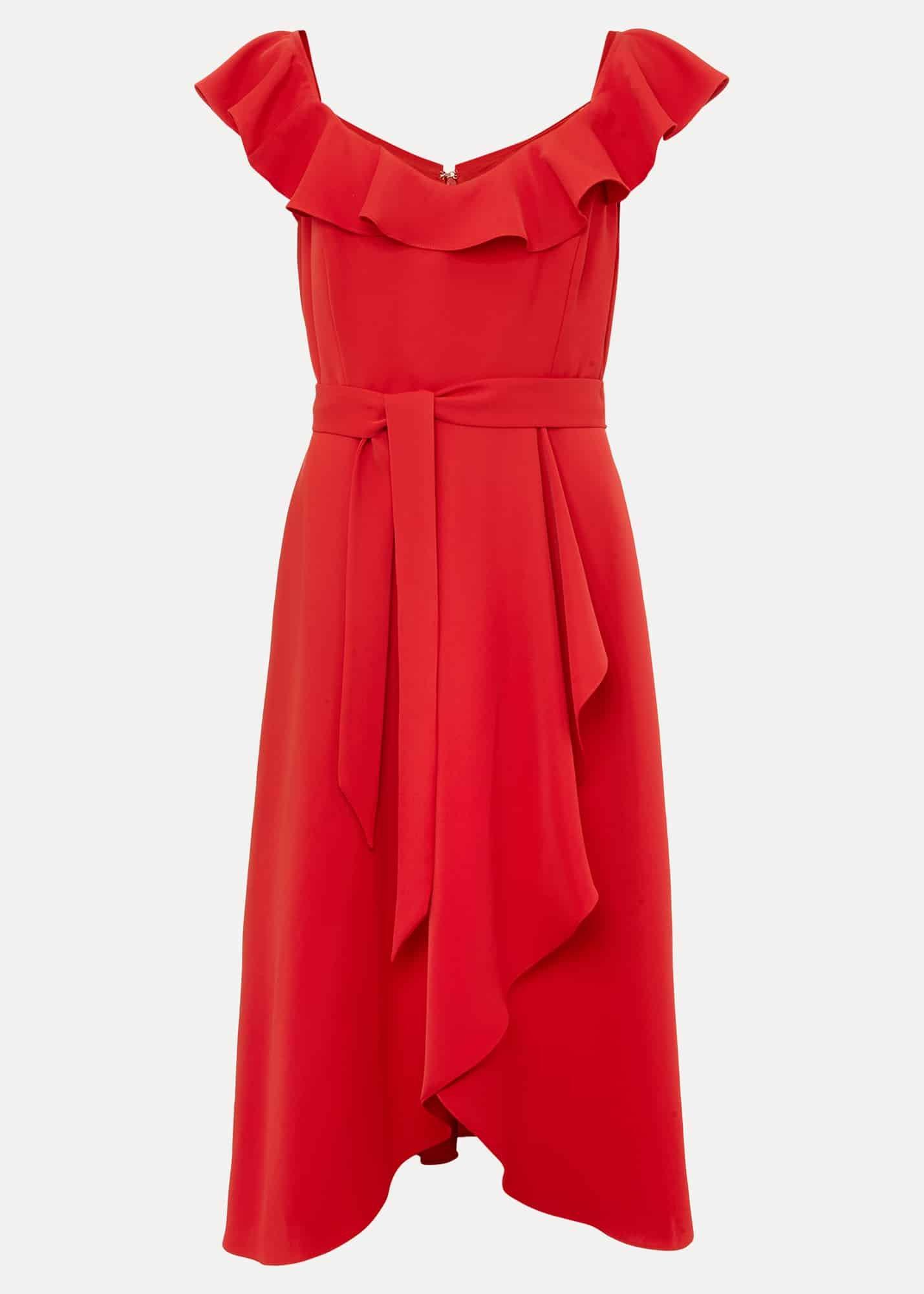 Tatiana Ruffle Wrap Midi Dress