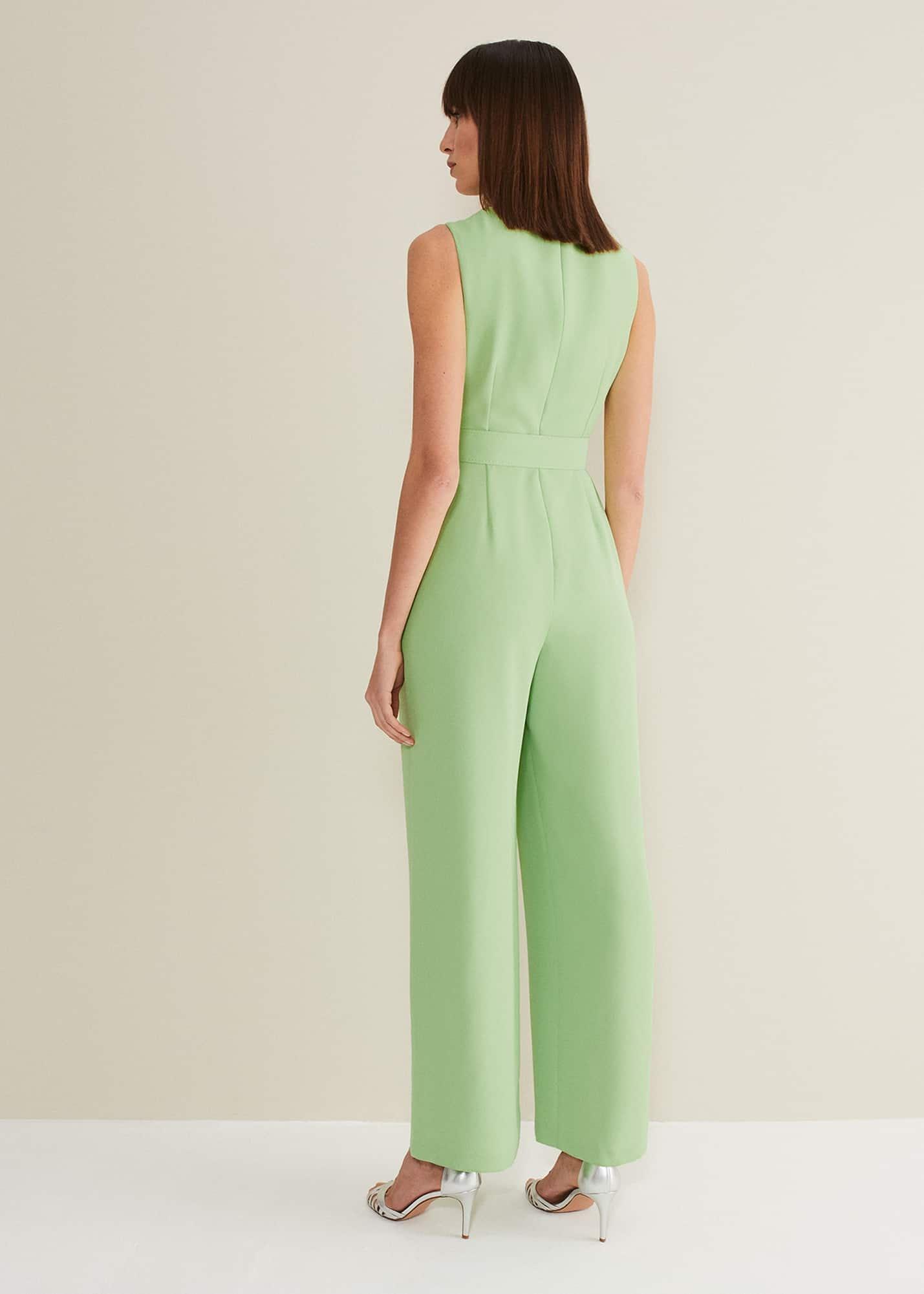 Lissia Green Wide Leg Jumpsuit