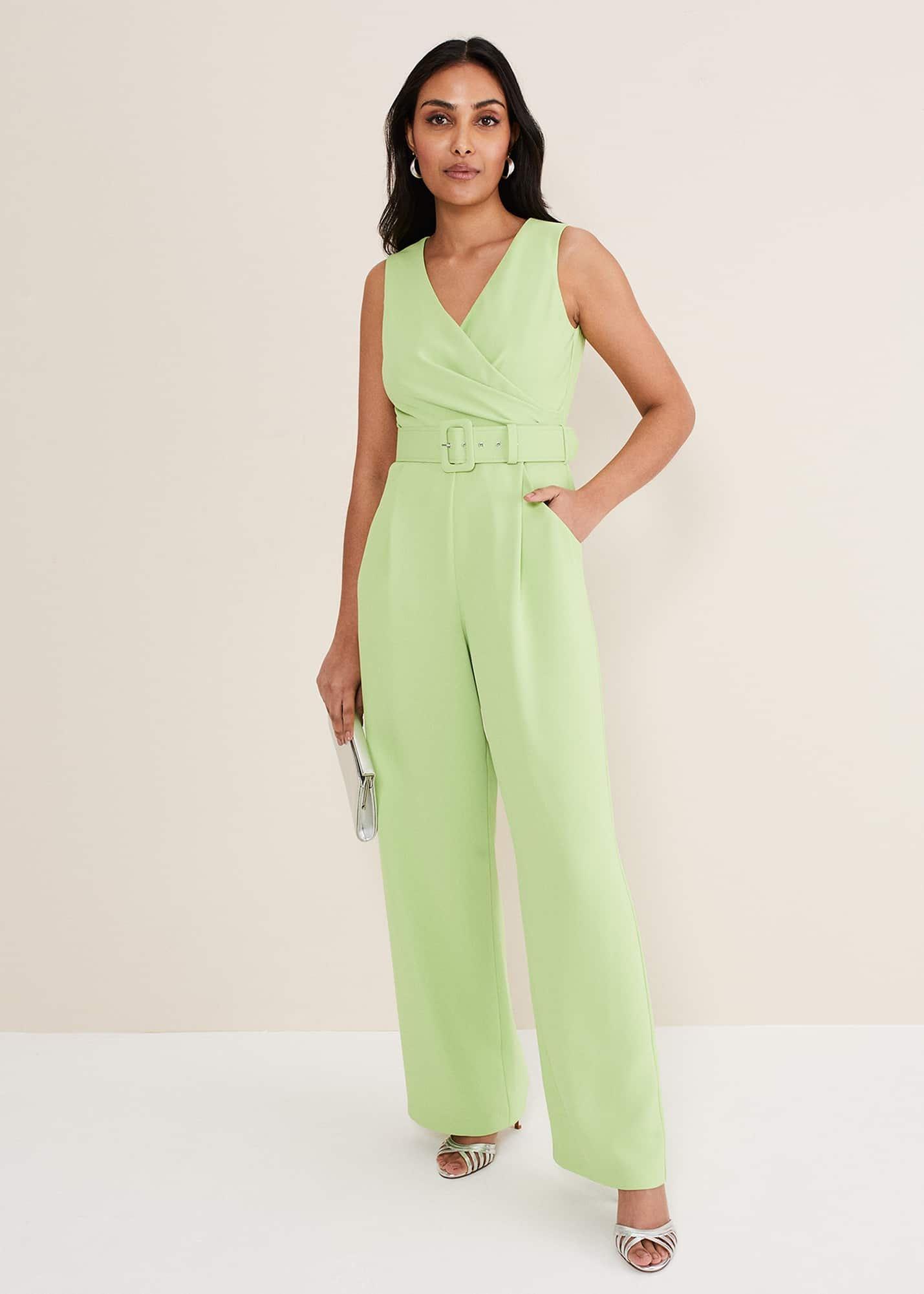 Petite Lissia Green Wide Leg Jumpsuit