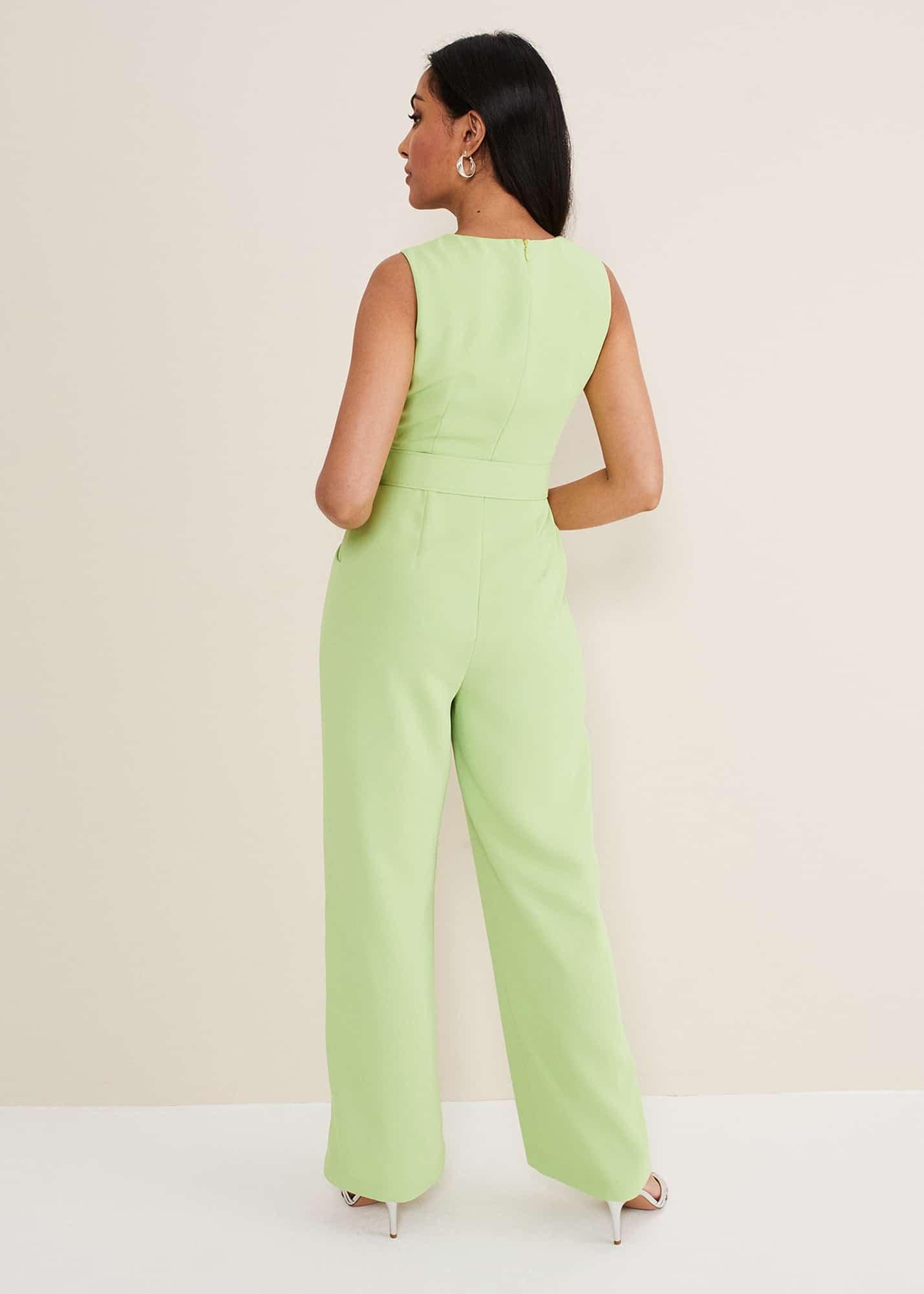 Petite Lissia Green Wide Leg Jumpsuit