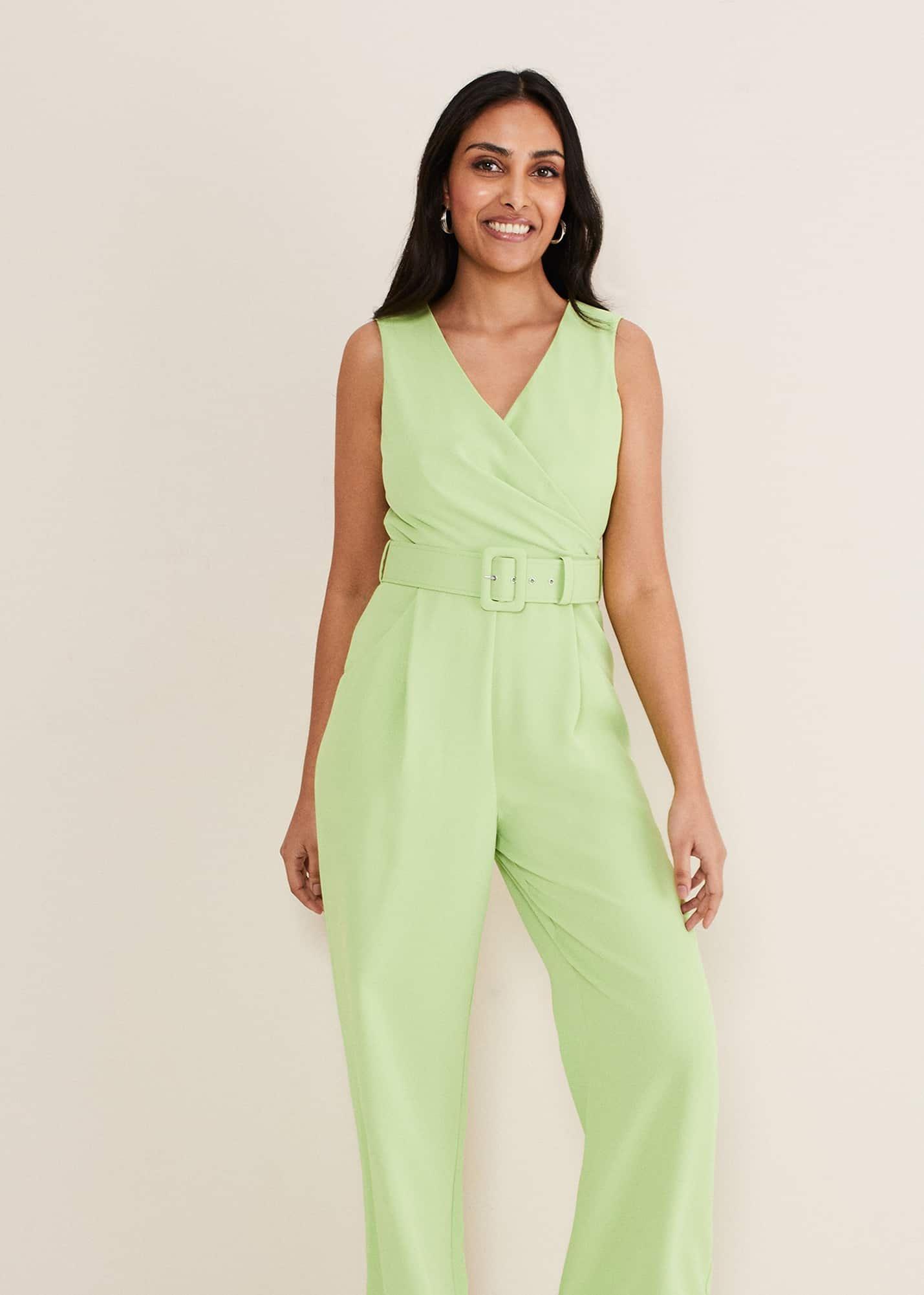 Petite Lissia Green Wide Leg Jumpsuit
