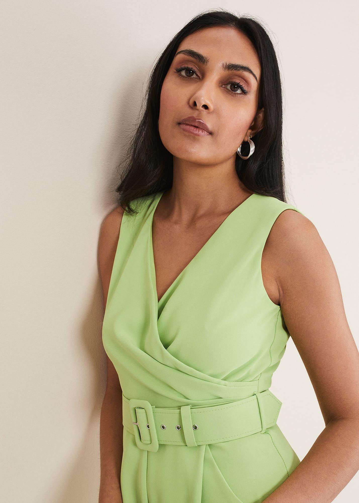 Petite Lissia Green Wide Leg Jumpsuit