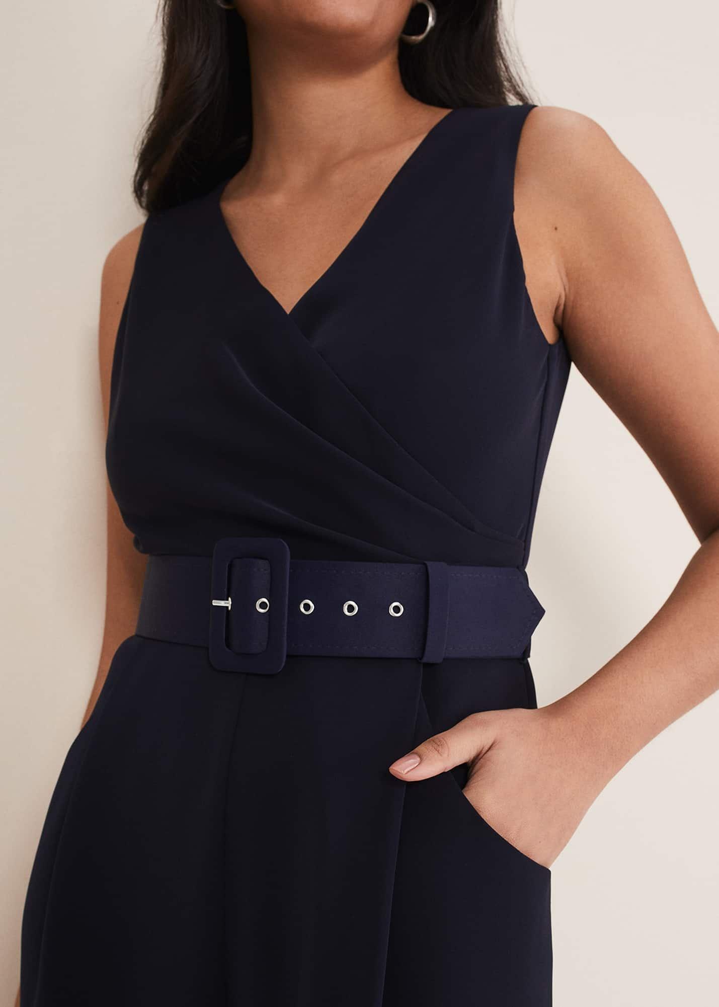 Petite Lissia Navy Wide Leg Jumpsuit