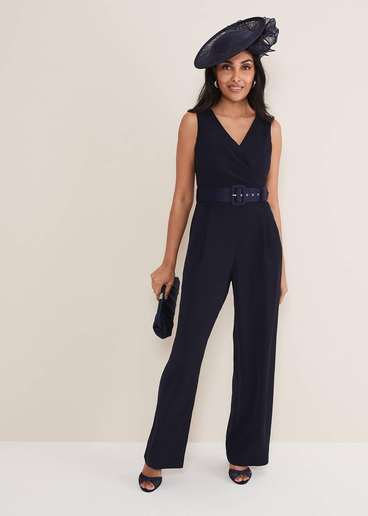 Petite Lissia Navy Wide Leg Jumpsuit