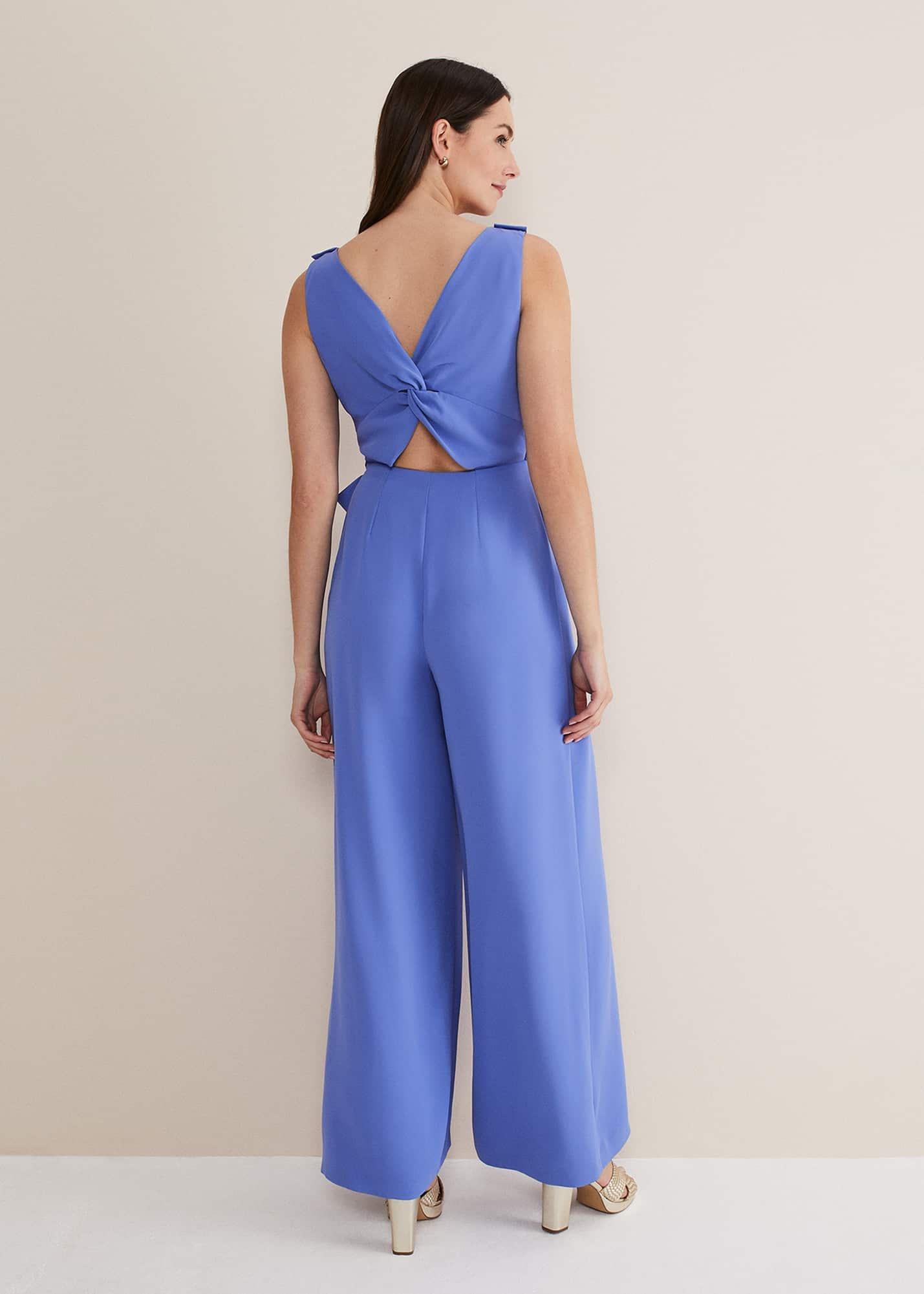 Elaina Blue Wide Leg Jumpsuit