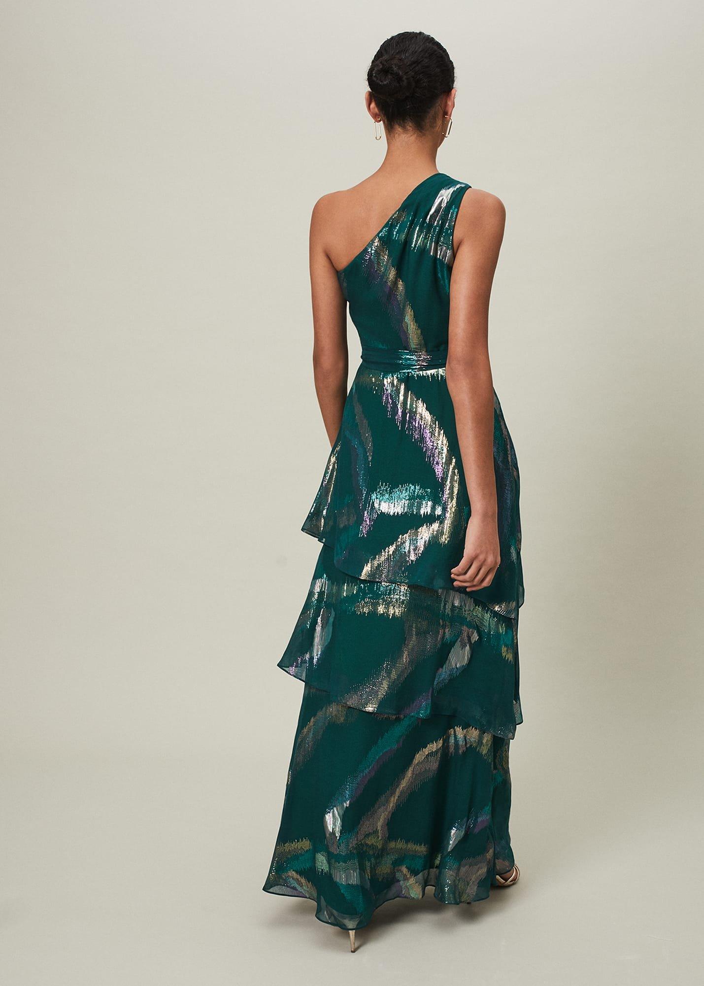 Sonia One Shoulder Silk Maxi Dress