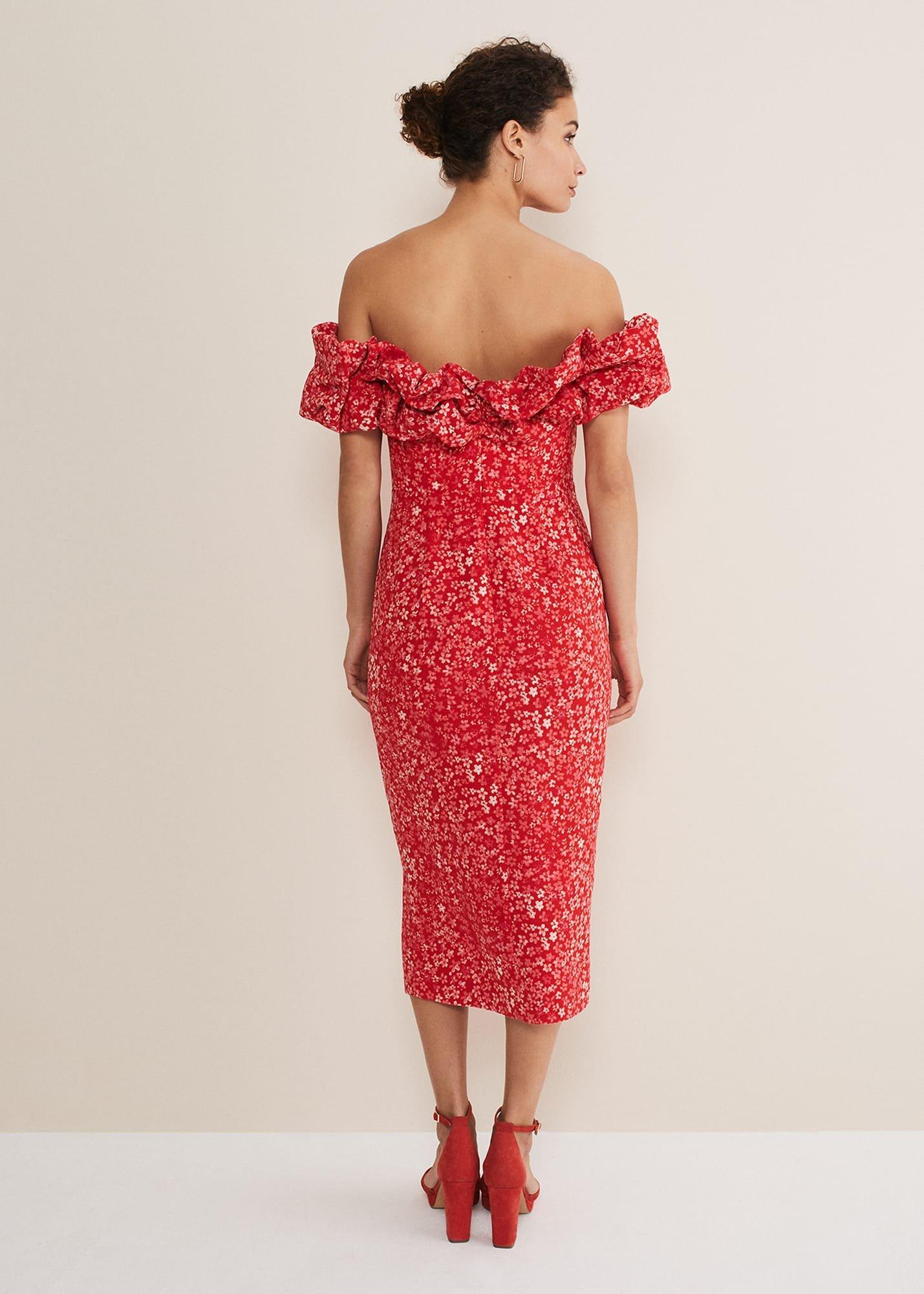 Senita Off Shoulder Ditsy Dress