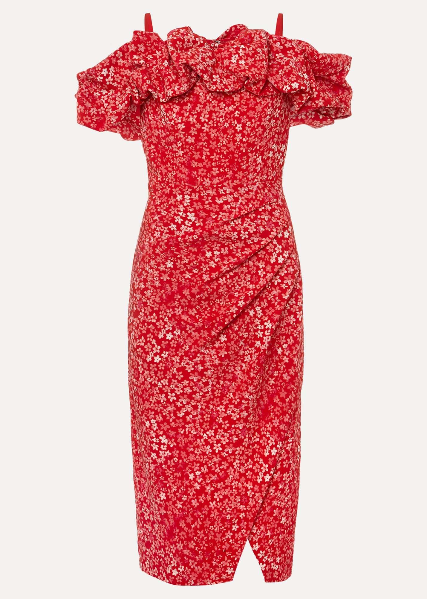 Senita Off Shoulder Ditsy Dress