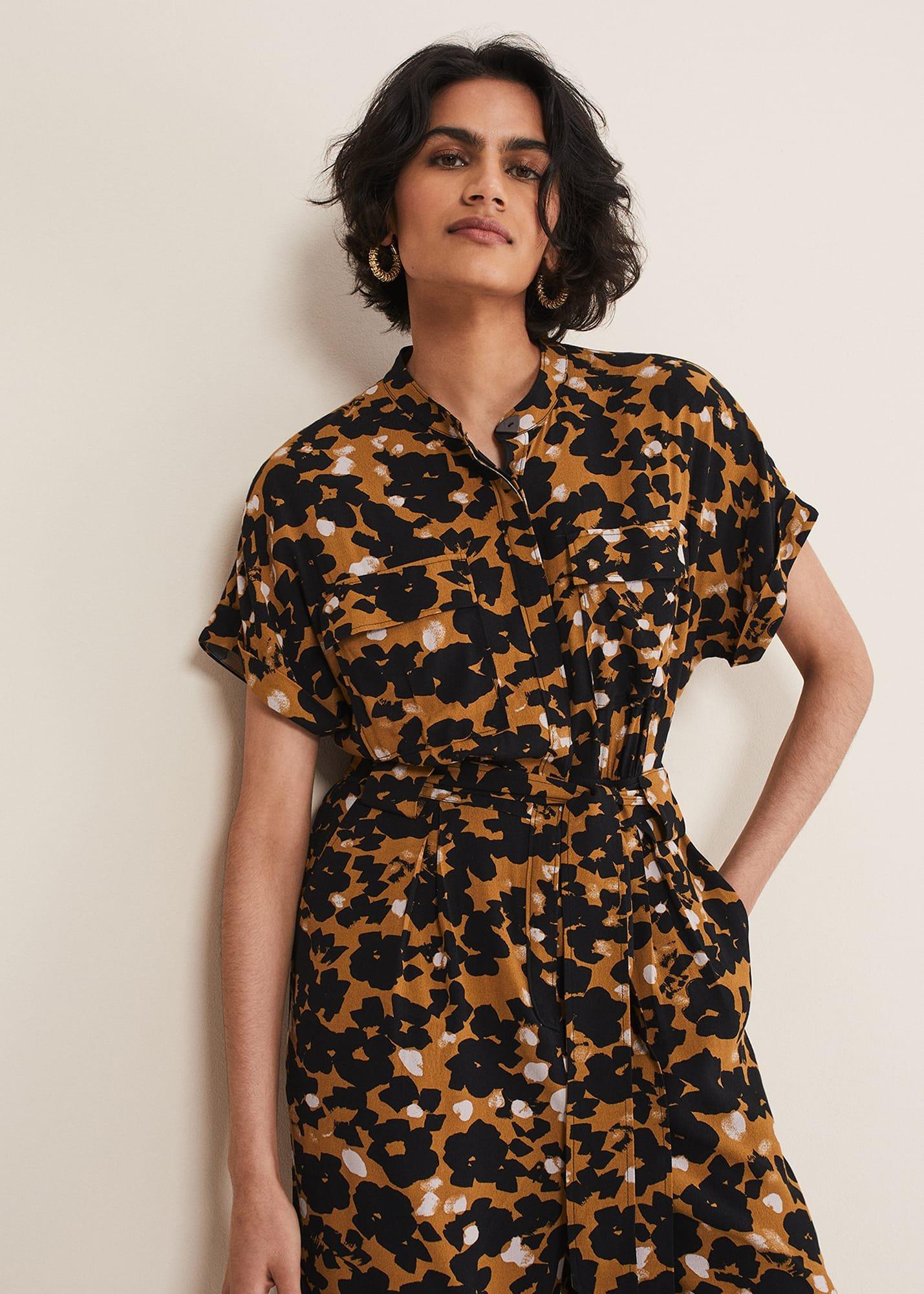 Nell Abstract Cropped Wide Leg Jumpsuit