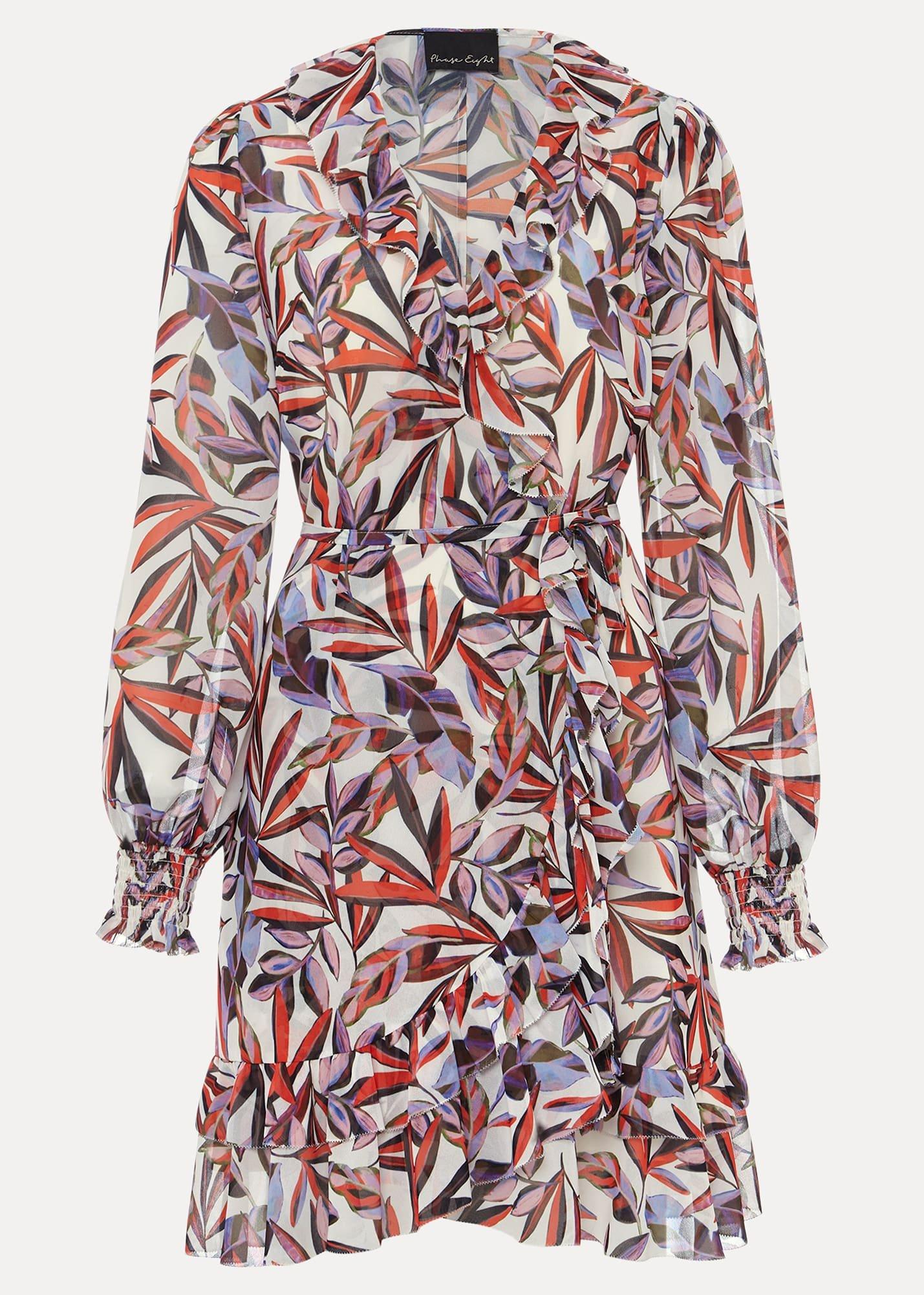 Melinda Leaf Print Mini Dress