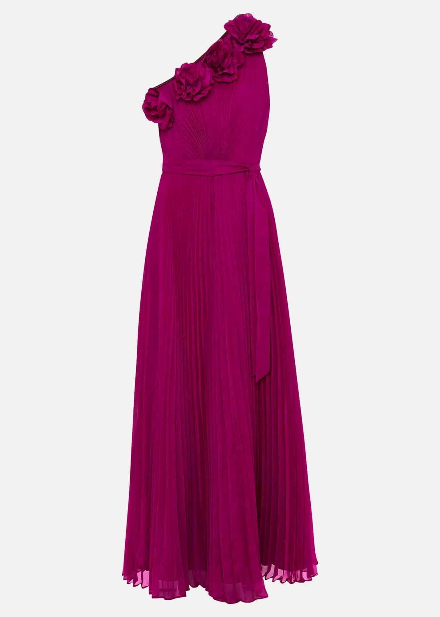 Minnie One Shoulder Pleated Maxi Dress