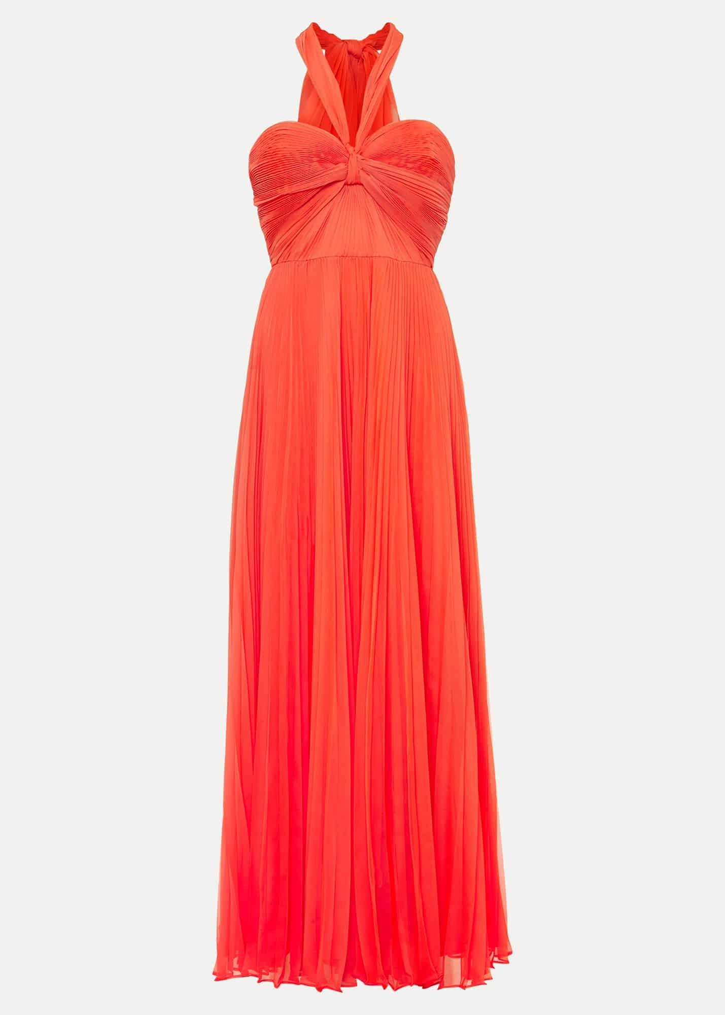 Evangeline Pleated Halterneck Maxi Dress