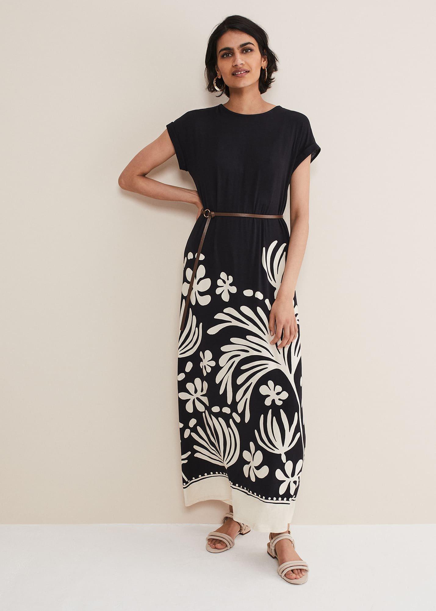 Jeanne Placement Print Jersey Maxi Dress