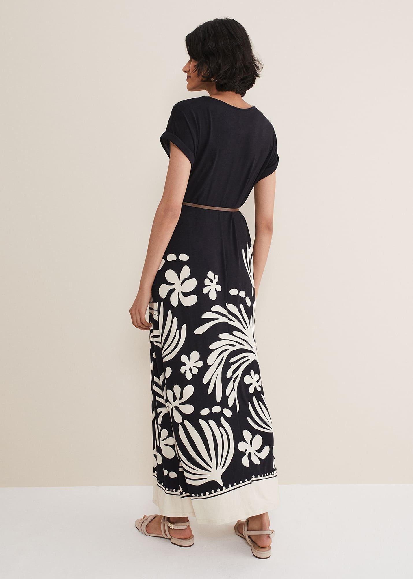 Jeanne Placement Print Jersey Maxi Dress