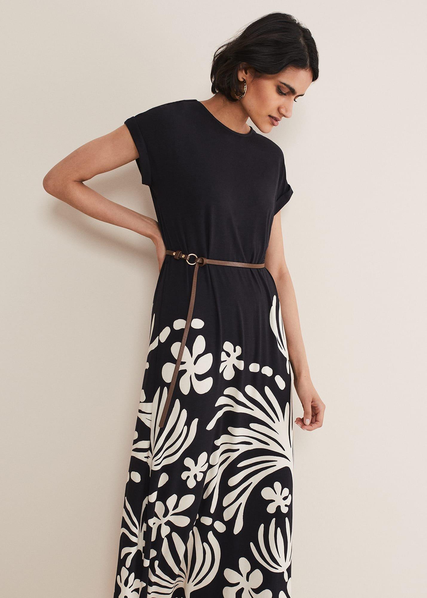 Jeanne Placement Print Jersey Maxi Dress