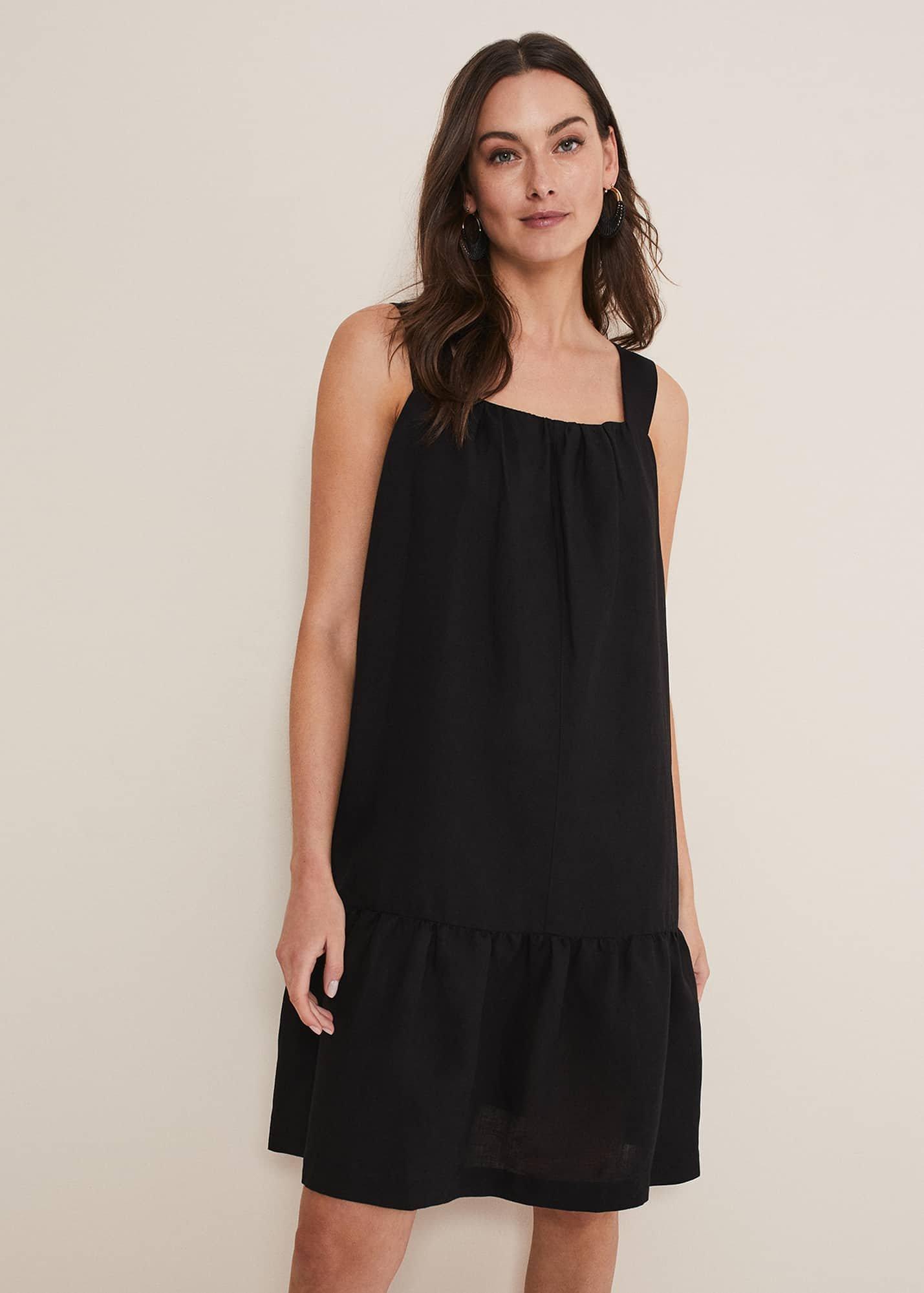 Mandy Strappy Linen Bow Back Swing Dress