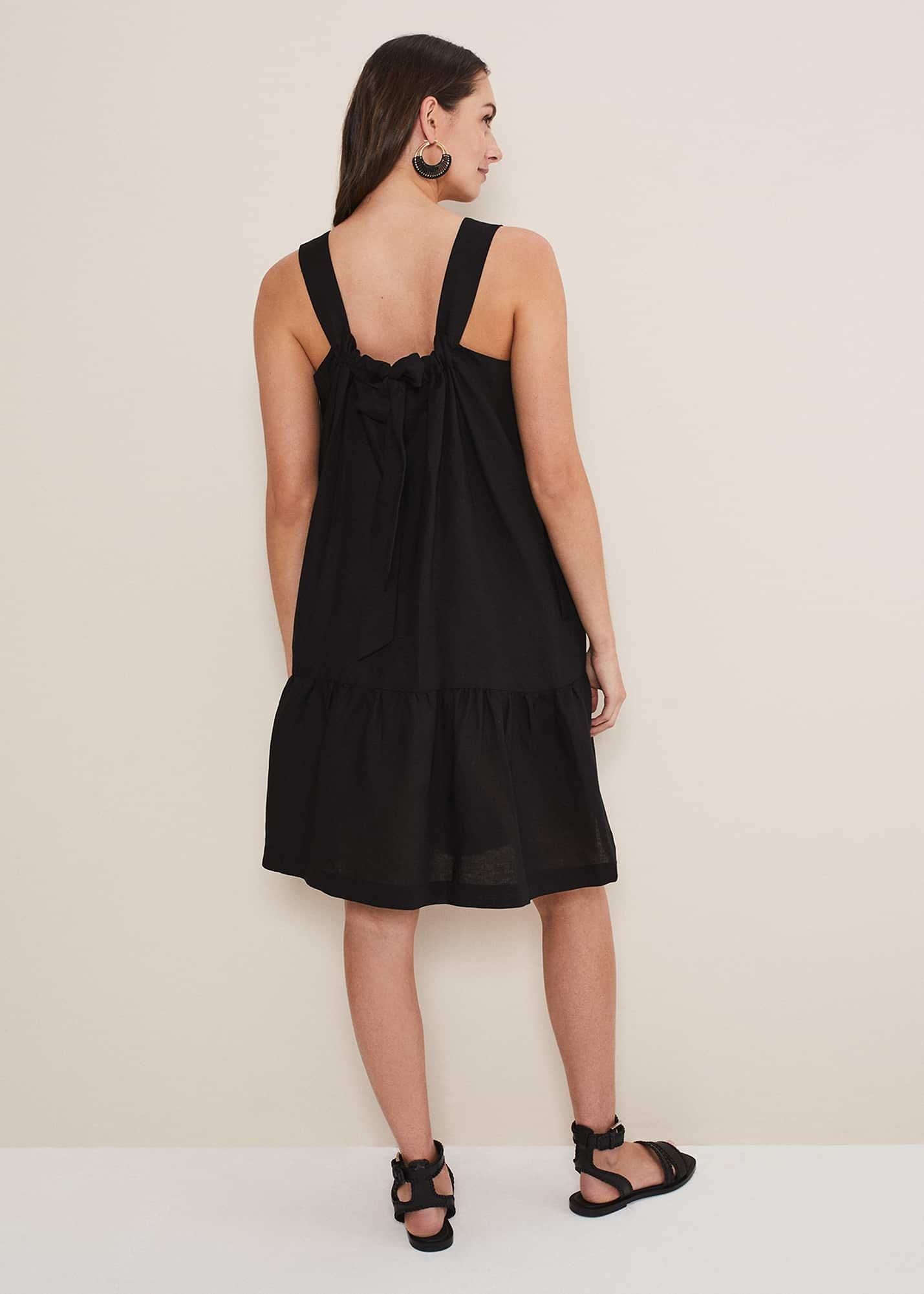 Mandy Strappy Linen Bow Back Swing Dress