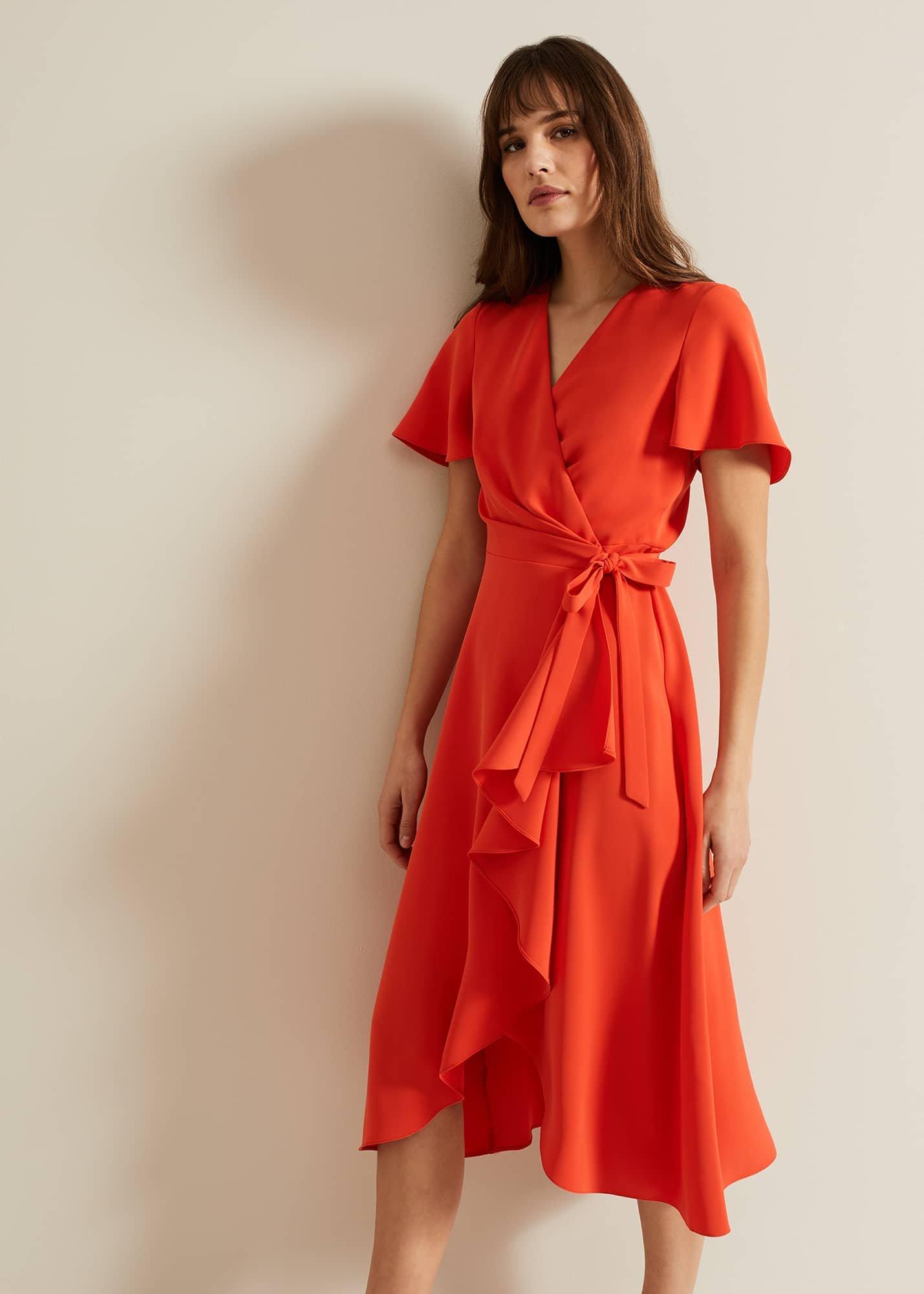 Julissa Ruffle Wrap Midi Dress