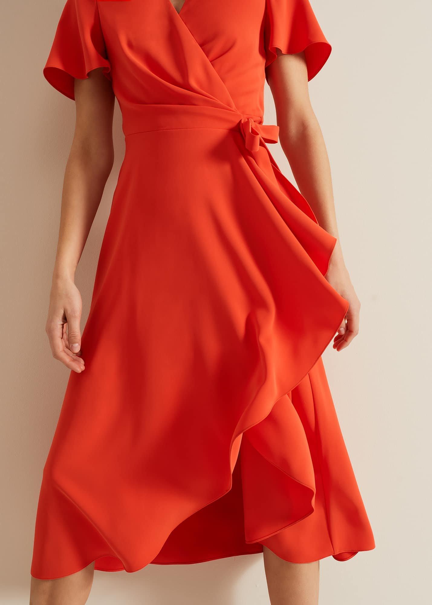 Julissa Ruffle Wrap Midi Dress