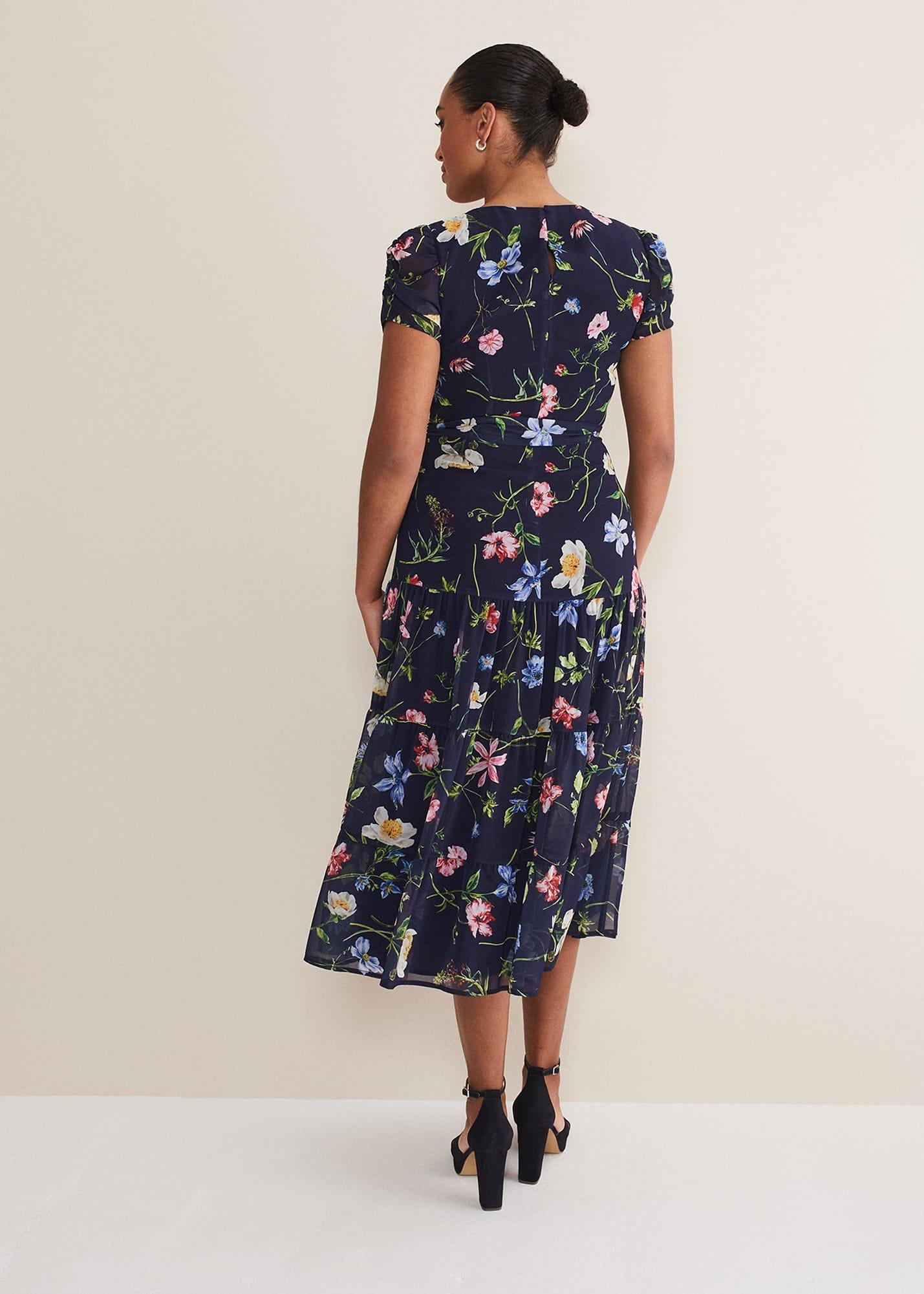 Lola Floral Tiered Midi Dress
