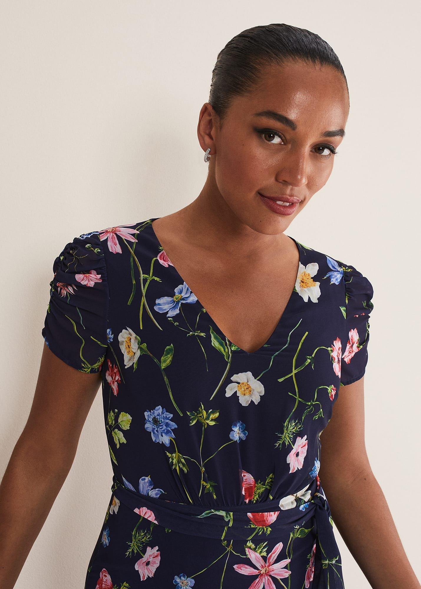 Lola Floral Tiered Midi Dress
